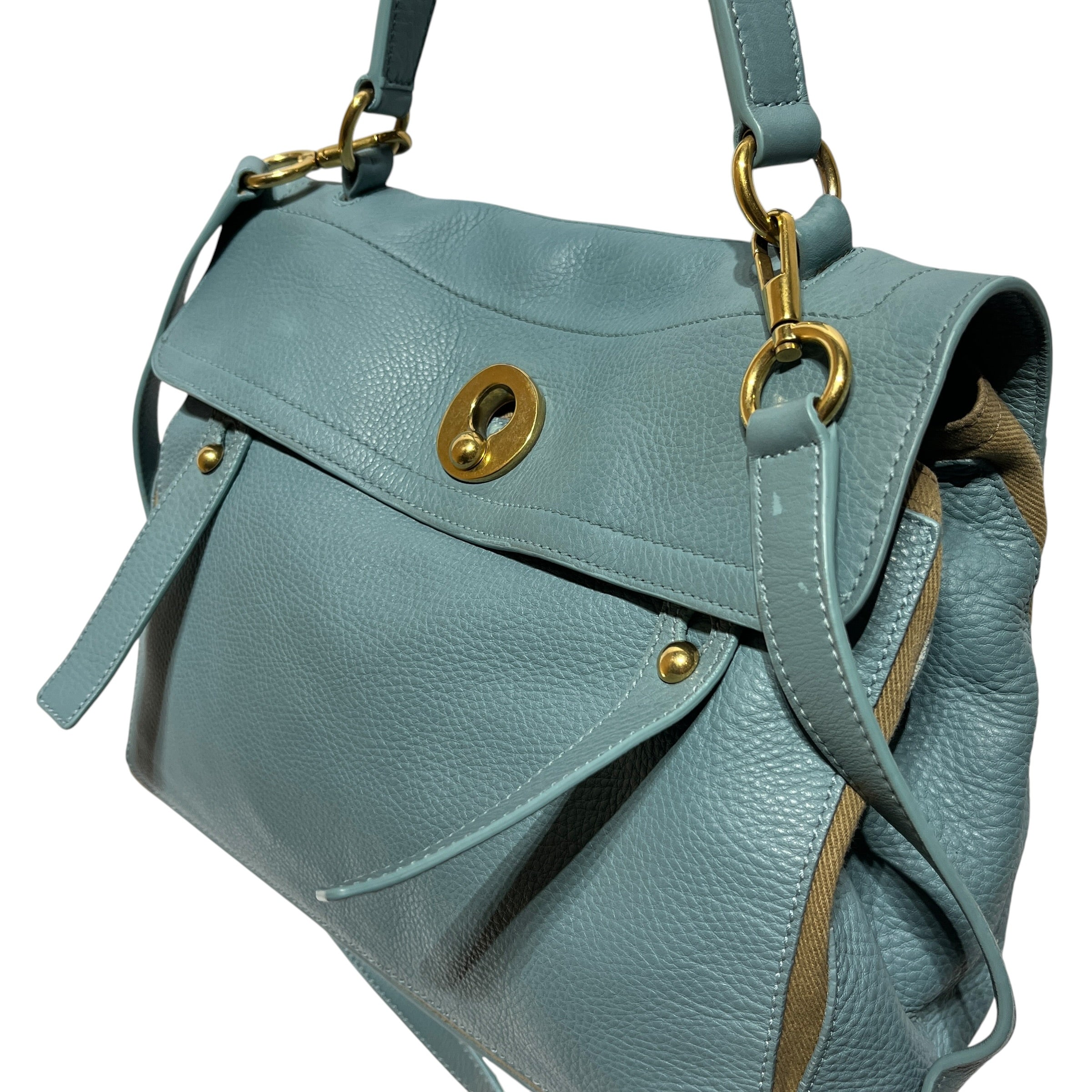 YVES SAINT LAURENT/Hand Bag/Leather/BLU/muse two leather view 6