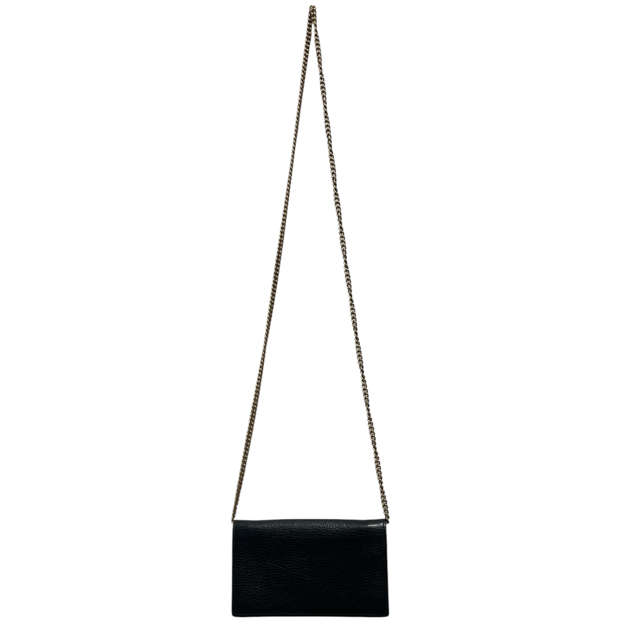 GUCCI/Cross Body Bag/Leather/BLK/Bow Wallet On Chain view 2