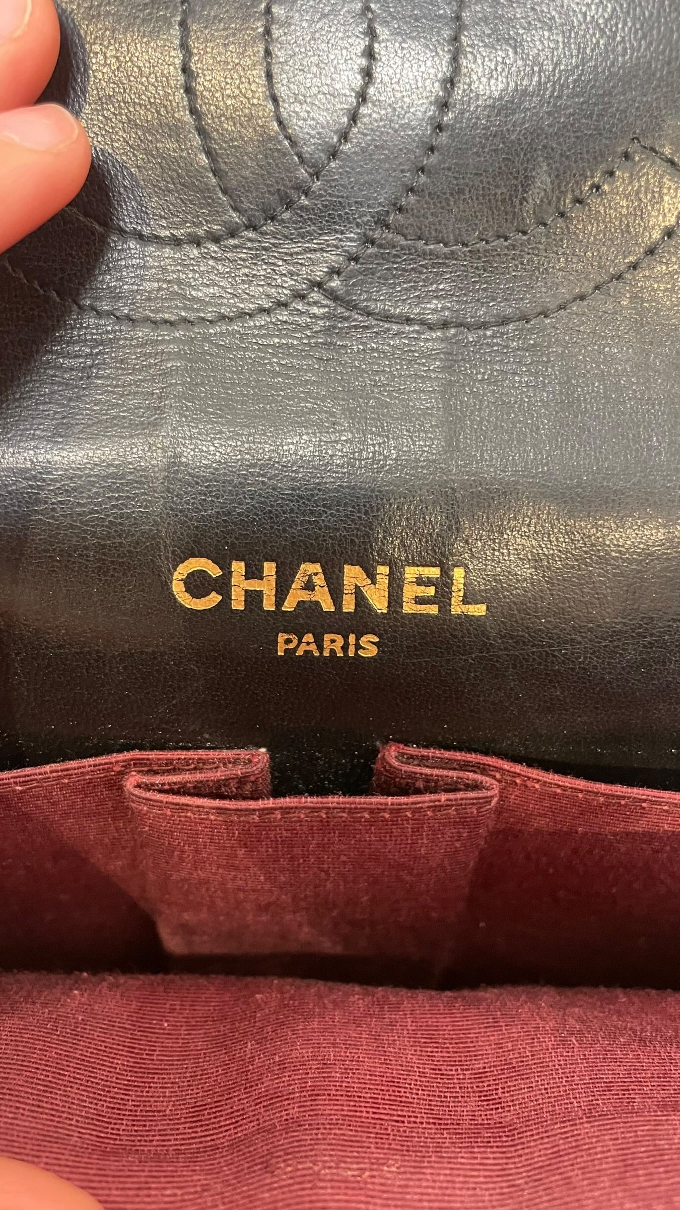 CHANEL/Bag/Lambskin/BLK/double flap medium classic view 6