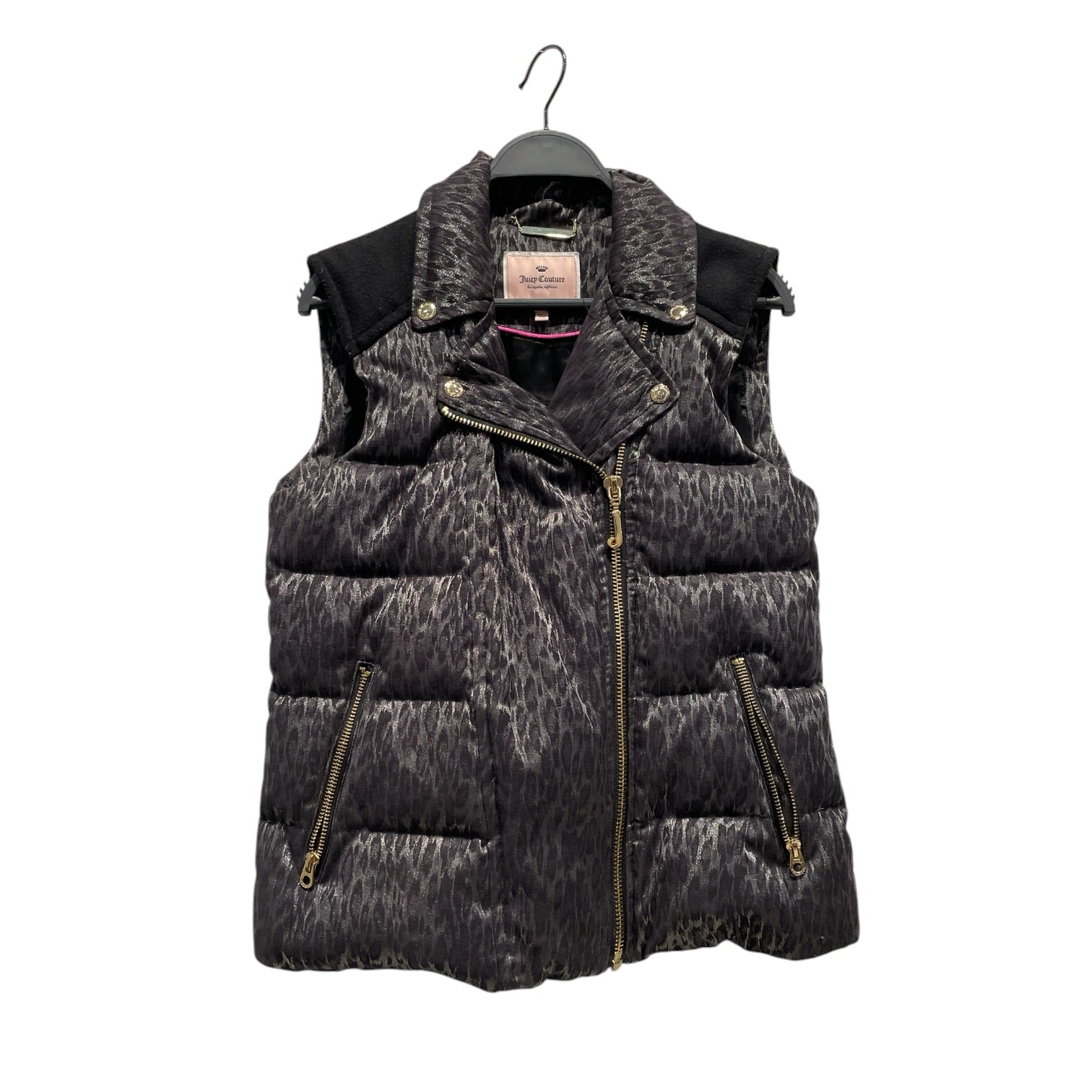 JUICY COUTURE/Puffer Vest/M/Nylon/BLK/Black Puffer Vest w/ Gold Zip view 1