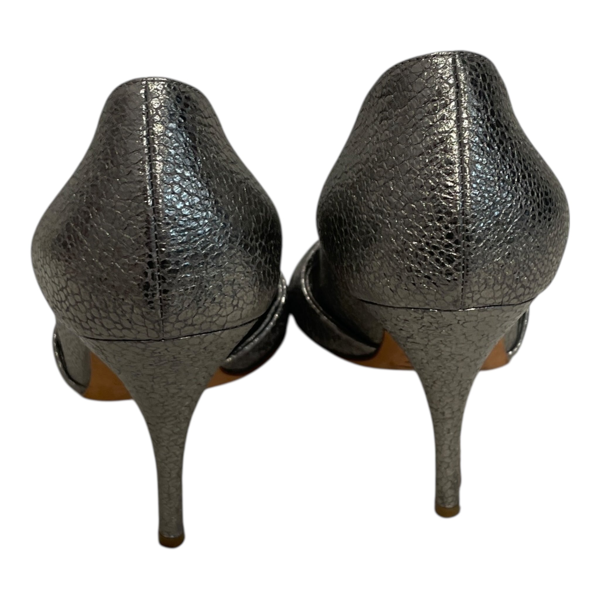 DOLCE&GABBANA/Heels/EU 40/Leather/SLV/SILVER LEEATHER HEELS view 3