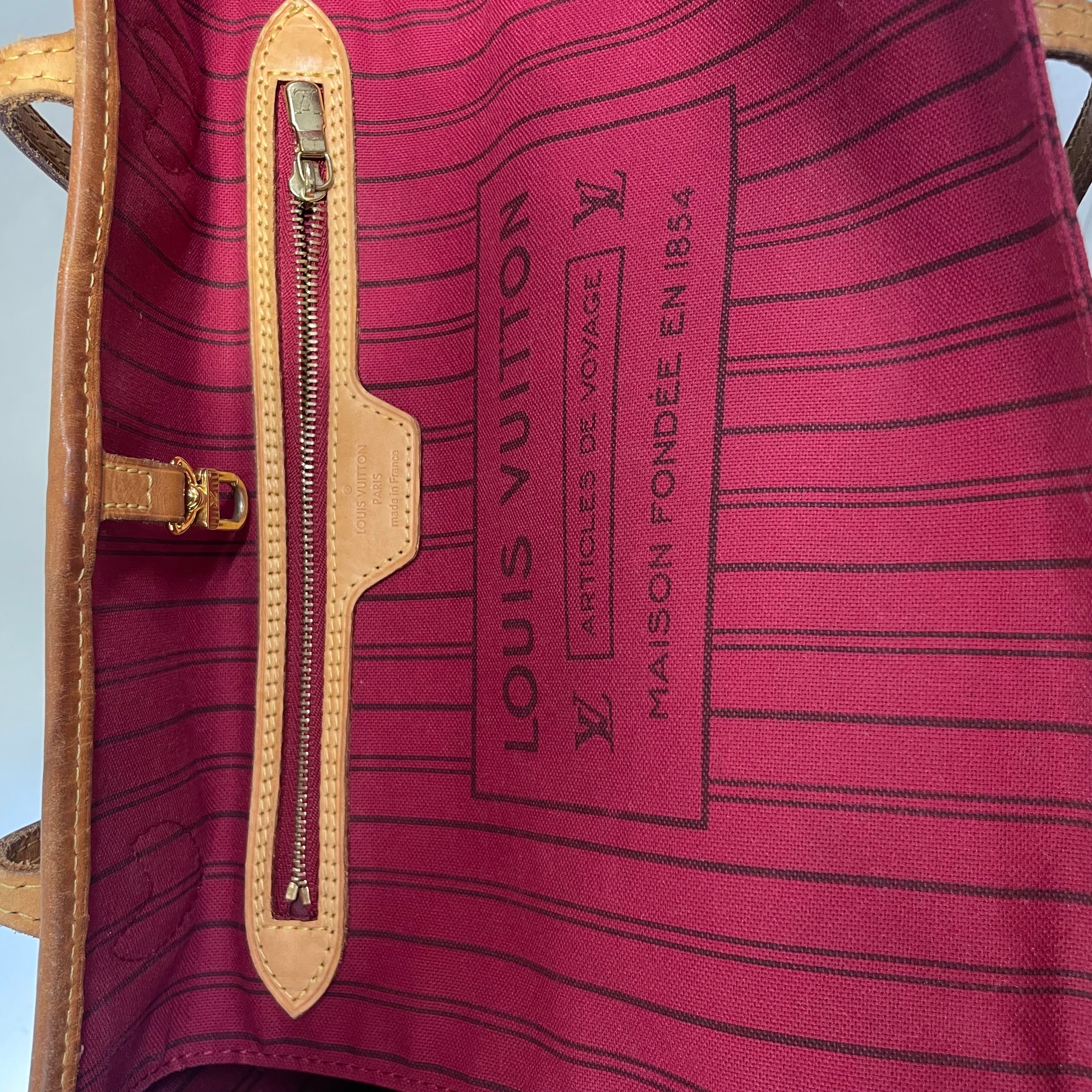 LOUIS VUITTON/Hand Bag/Monogram/Leather/MLT/red interior/1854/neverfull view 5