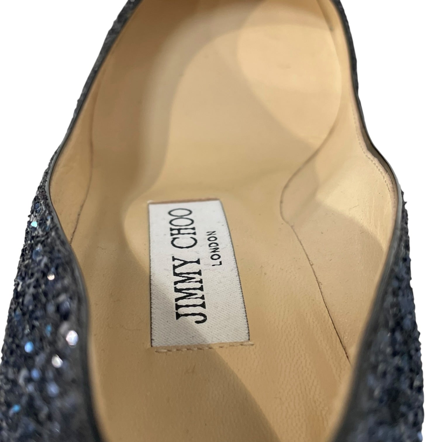 JIMMY CHOO/Heels/EU 36.5/Leather/NVY/crystal encrusted abel view 3