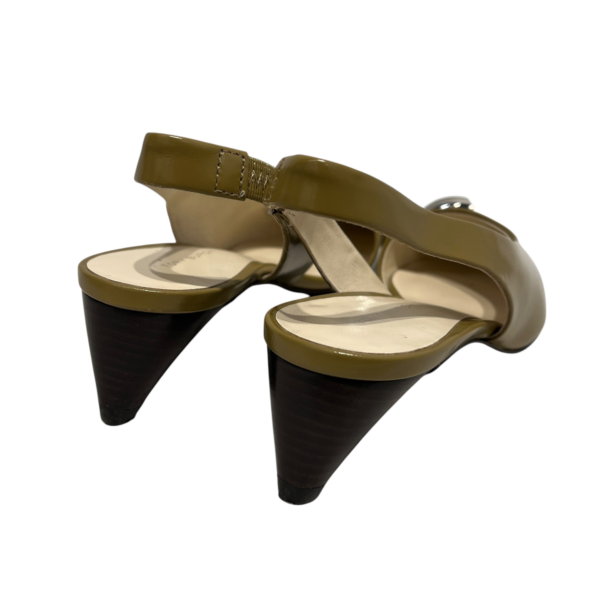 TORY BURCH/Heels/US 6/Leather/KHK/OLIVE PIERCED TOE SLINGBACK view 13