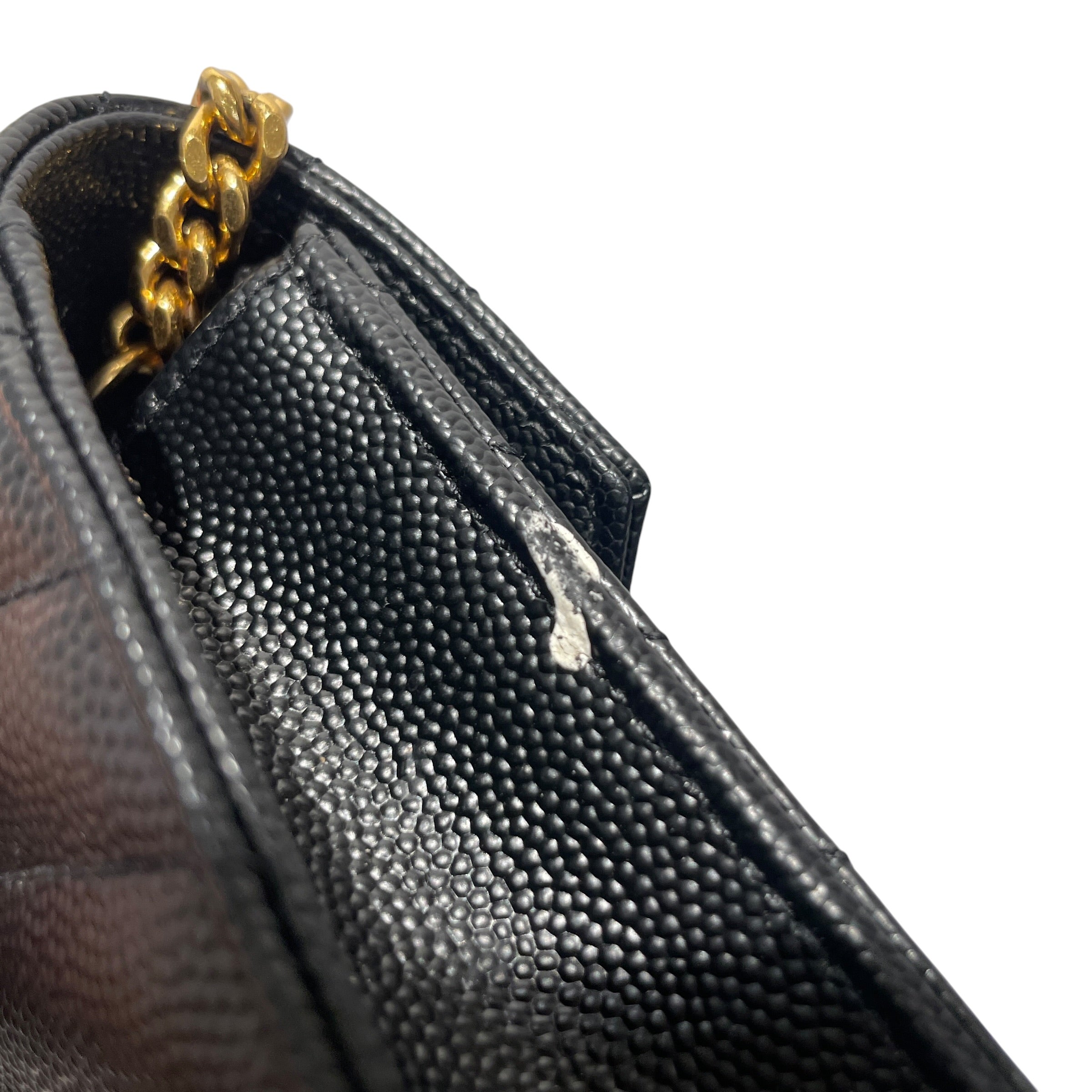 YVES SAINT LAURENT/Cross Body Bag/Leather/BLK/LEATHER ENVELOPE view 5