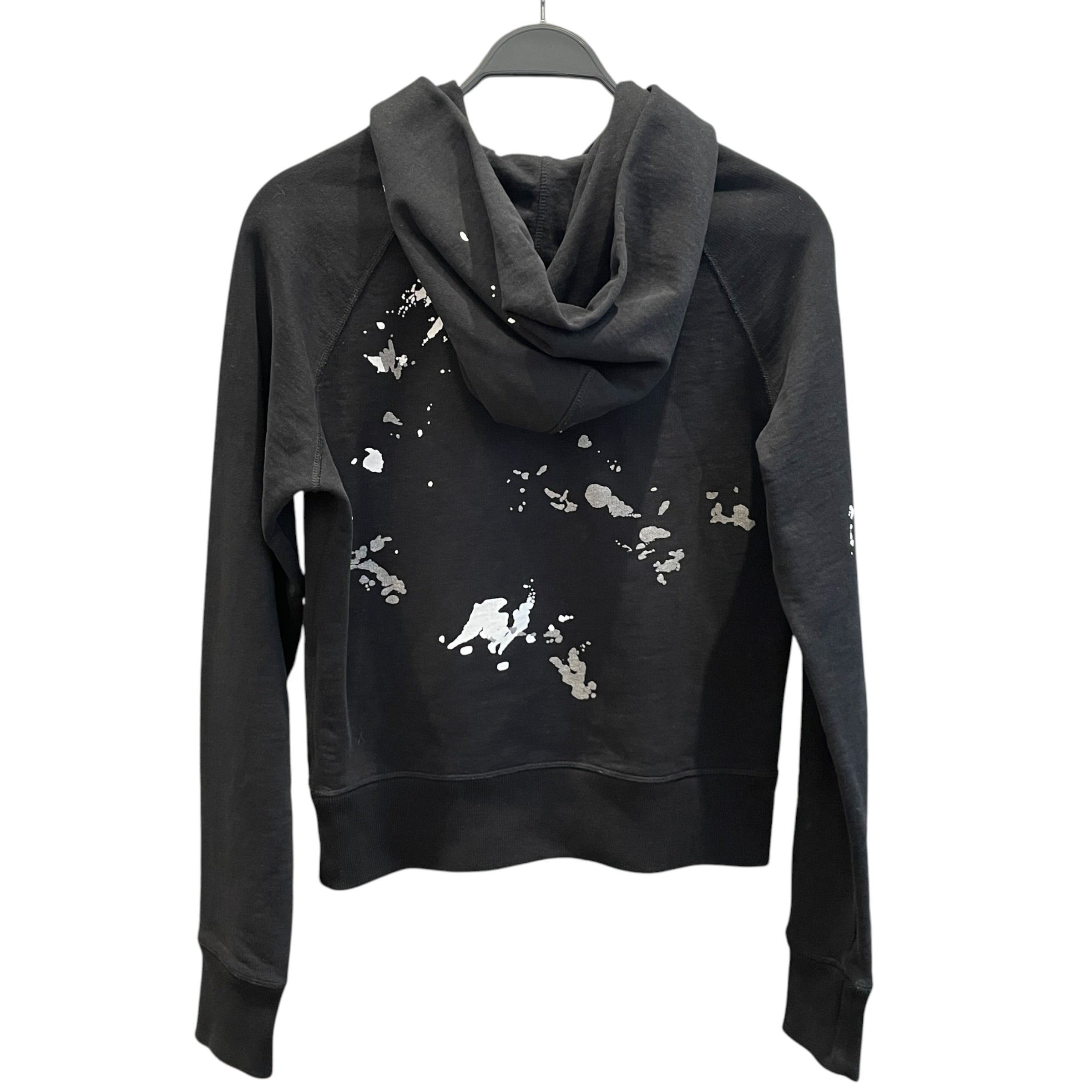 Helmut Lang/Hoodie/XS/Graphic/Cotton/BLK/paint splatter hoodie view 2