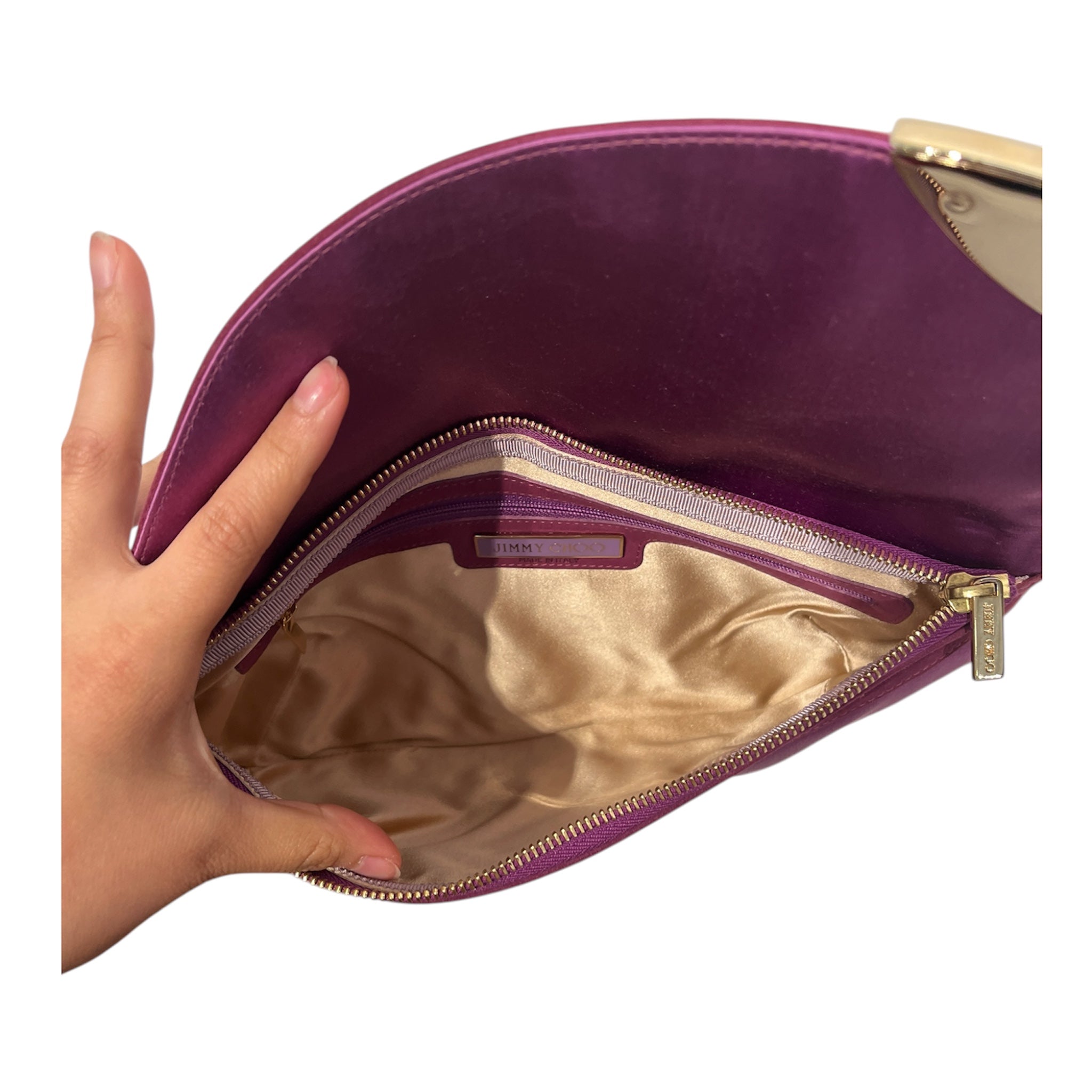 JIMMY CHOO/Clutch Bag/PPL/tassle on gold loop view 4
