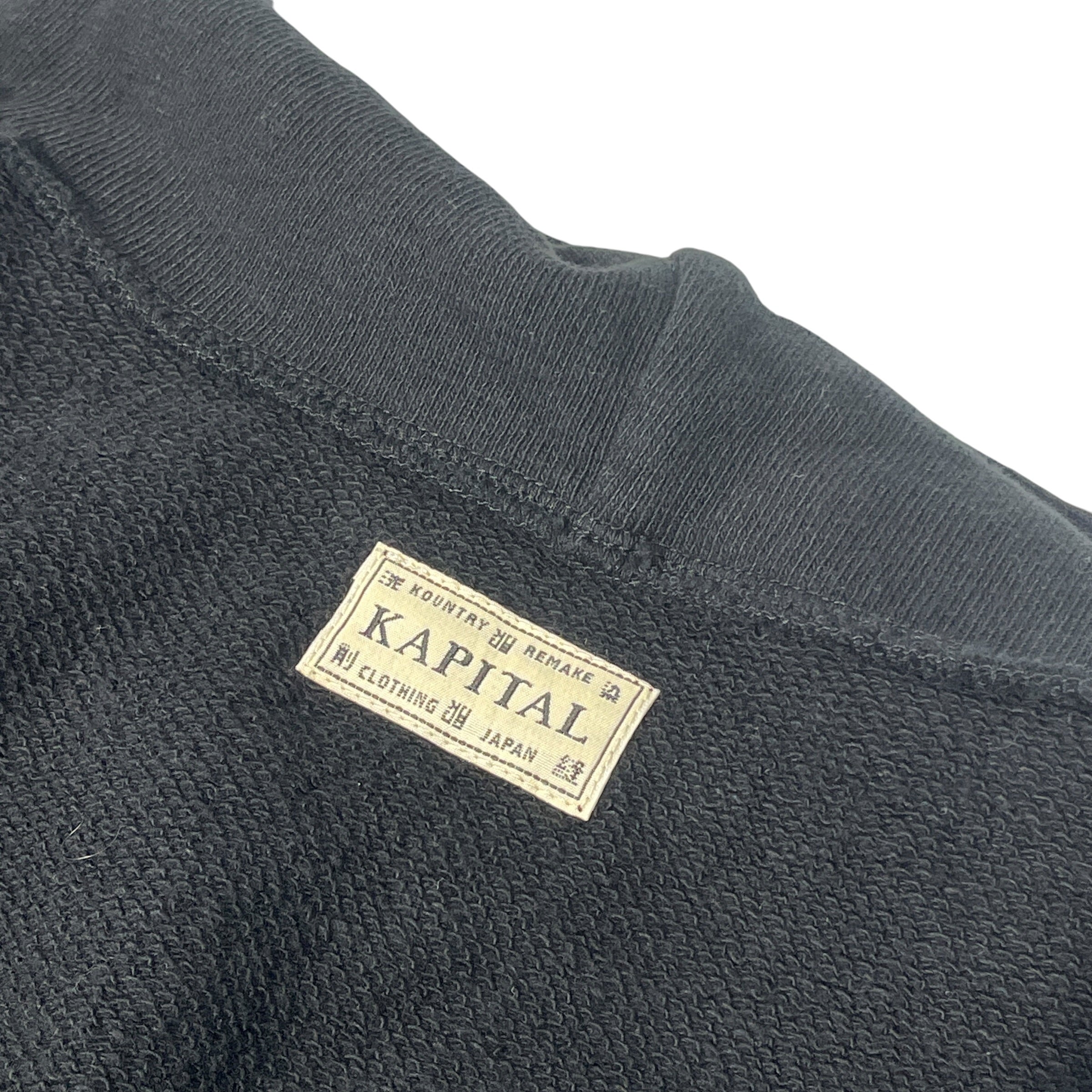 KAPITAL/Zip Up Hoodie/3/Cotton/BLK/SLEEVE GRAPHIC view 5