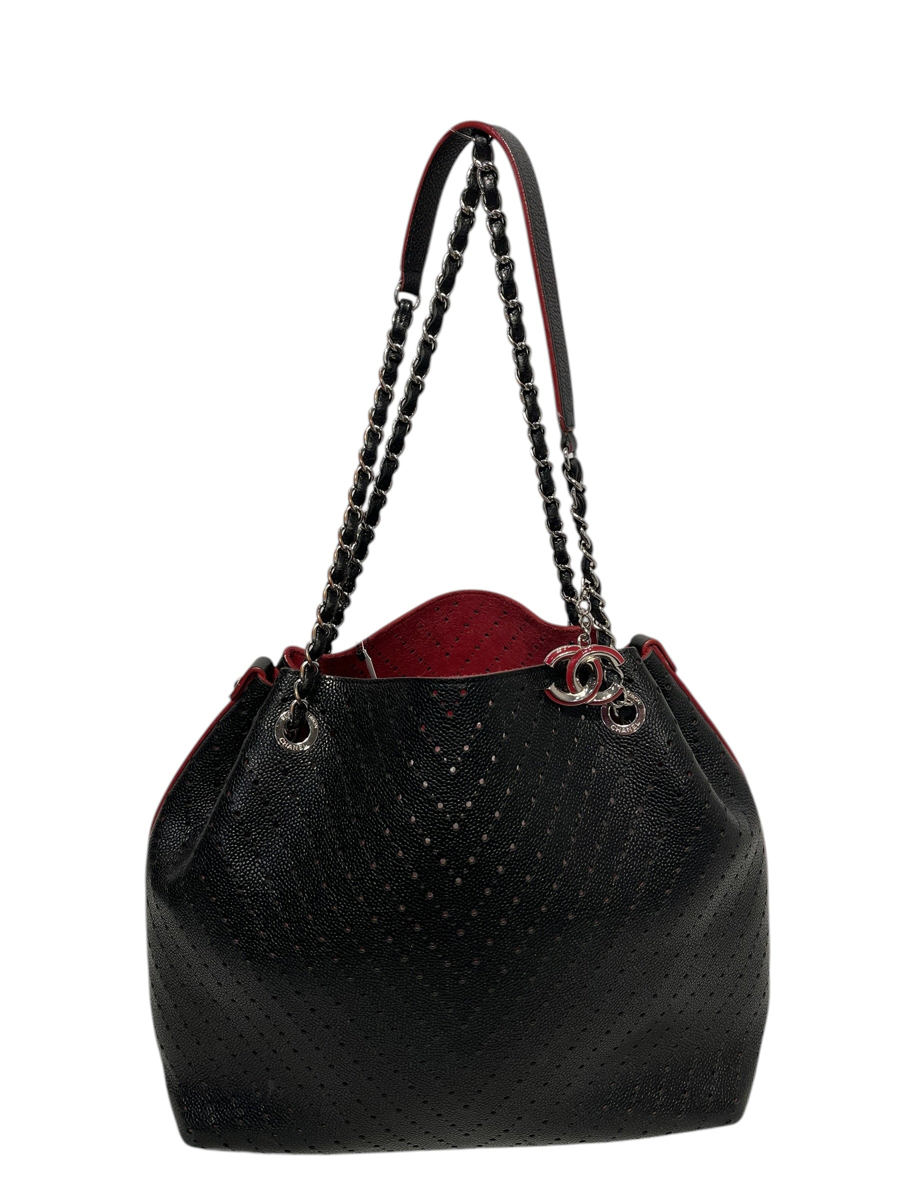 CHANEL/Tote Bag/Leather/BLK/ view 1