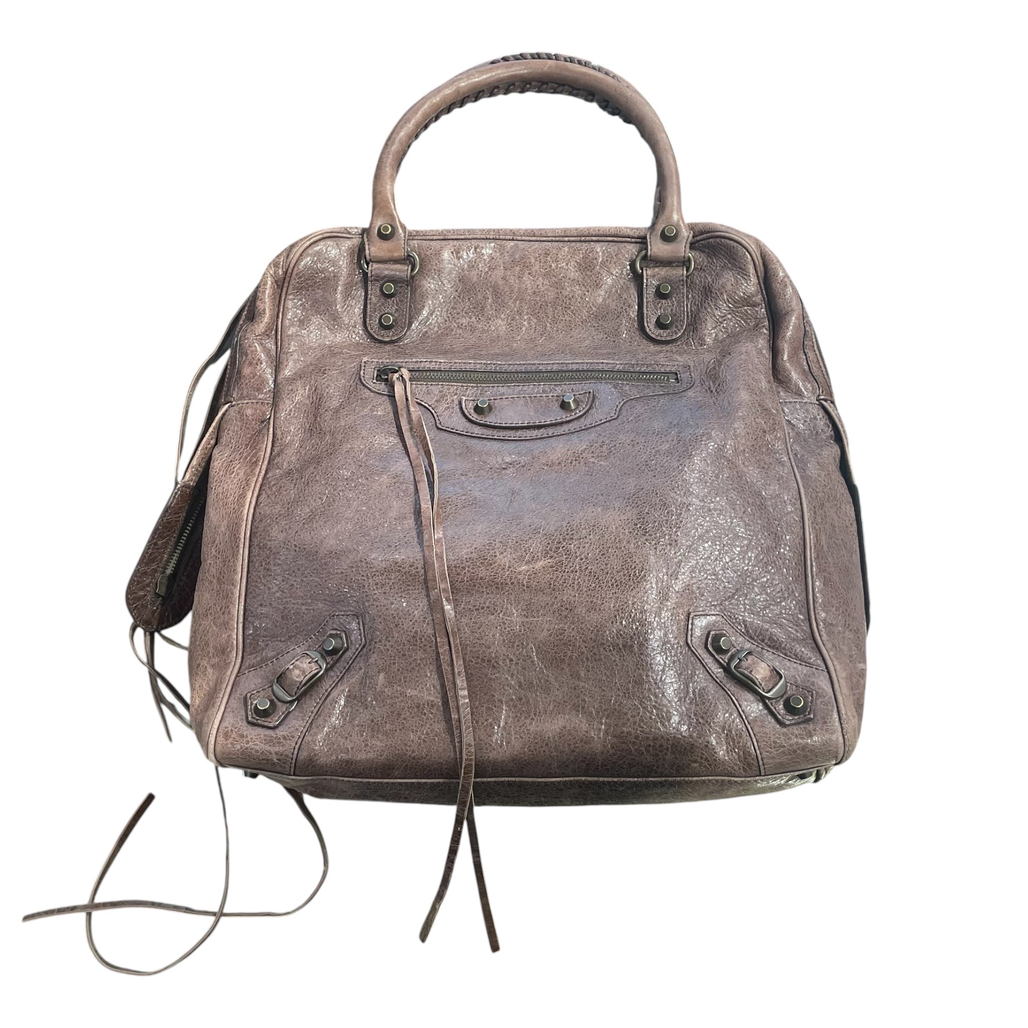 BALENCIAGA/Tote Bag/Lambskin/BRW/Motorcross Velo Bag view 1