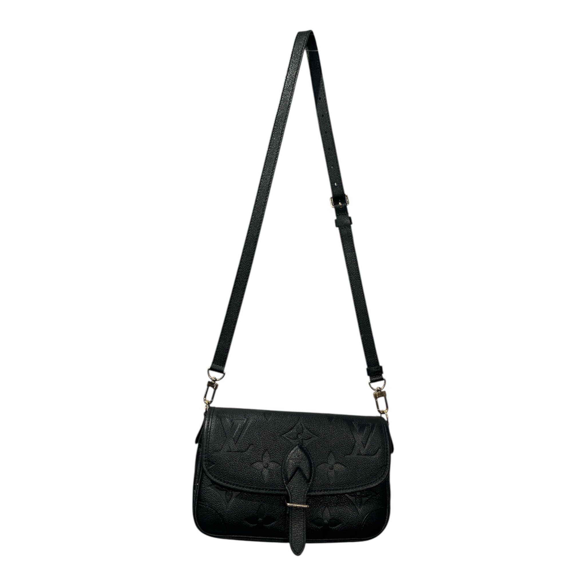 LOUIS VUITTON/Cross Body Bag/Monogram/Leather/BLK/DIANE view 1