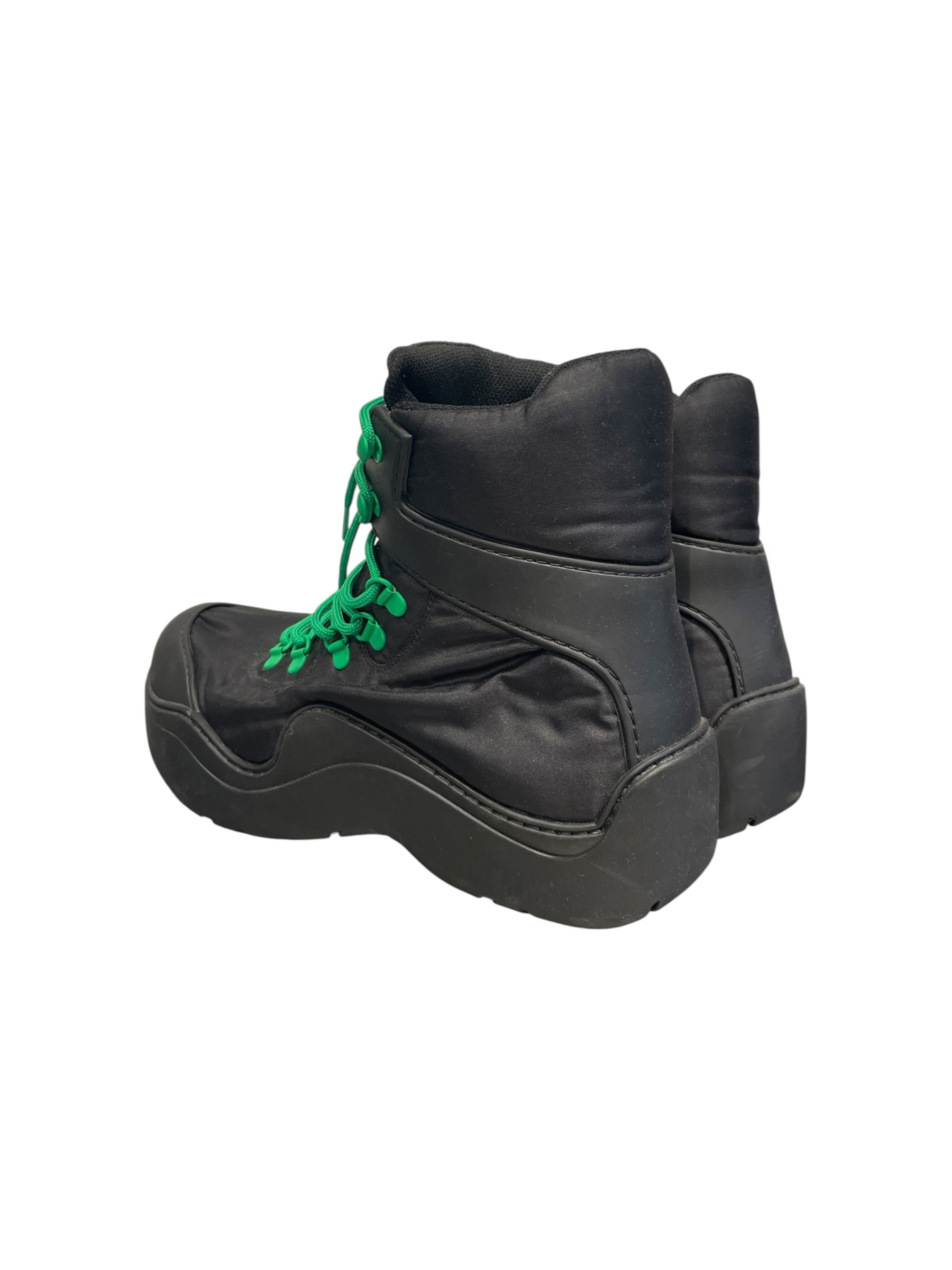 BOTTEGA VENETA/Lace Up Boots/EU 43/Nylon/BLK/PUDDLE LACE UP GRN ACCENT view 2