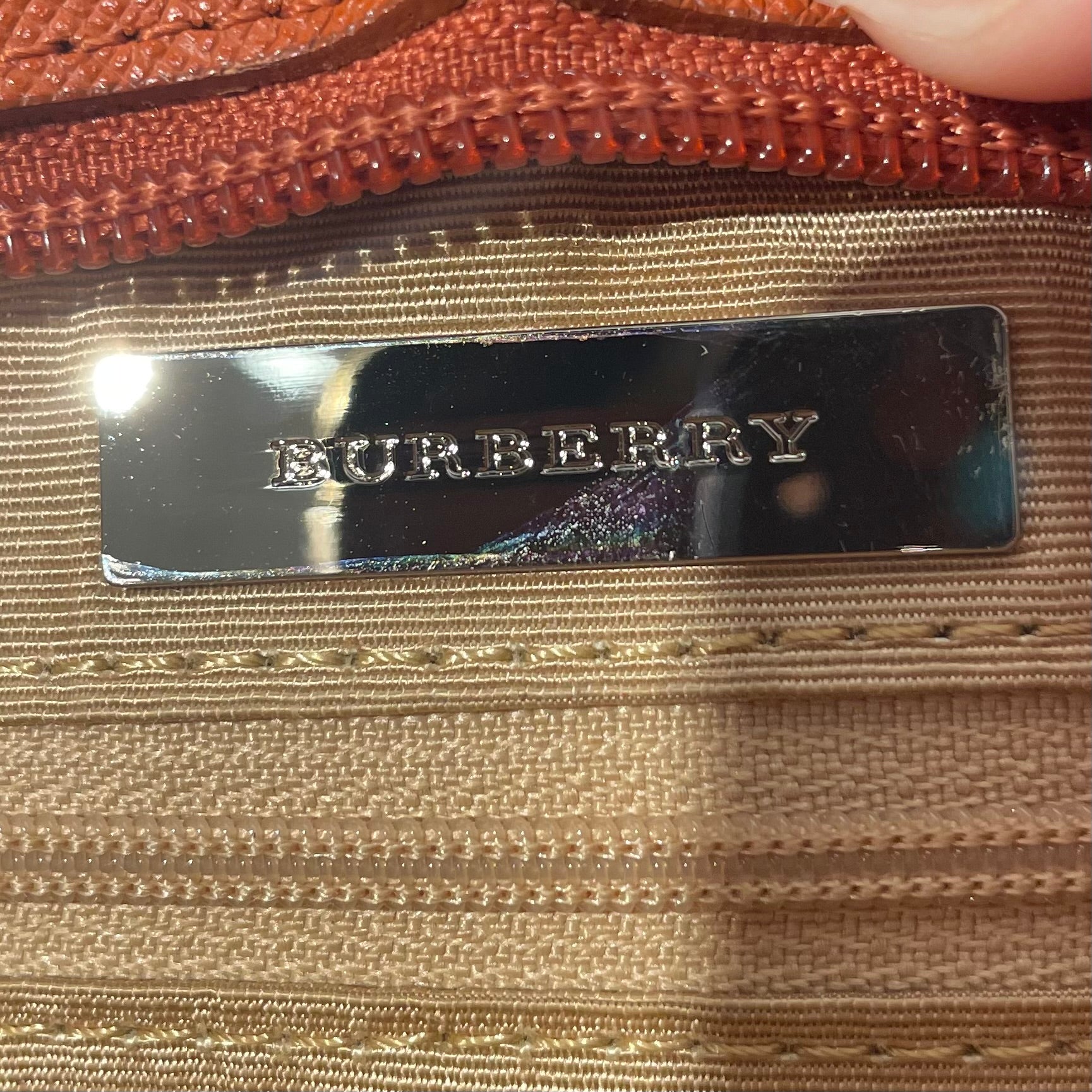 BURBERRY/Cross Body Bag/Plaid/Leather/ORN/cream plaid handbag view 3