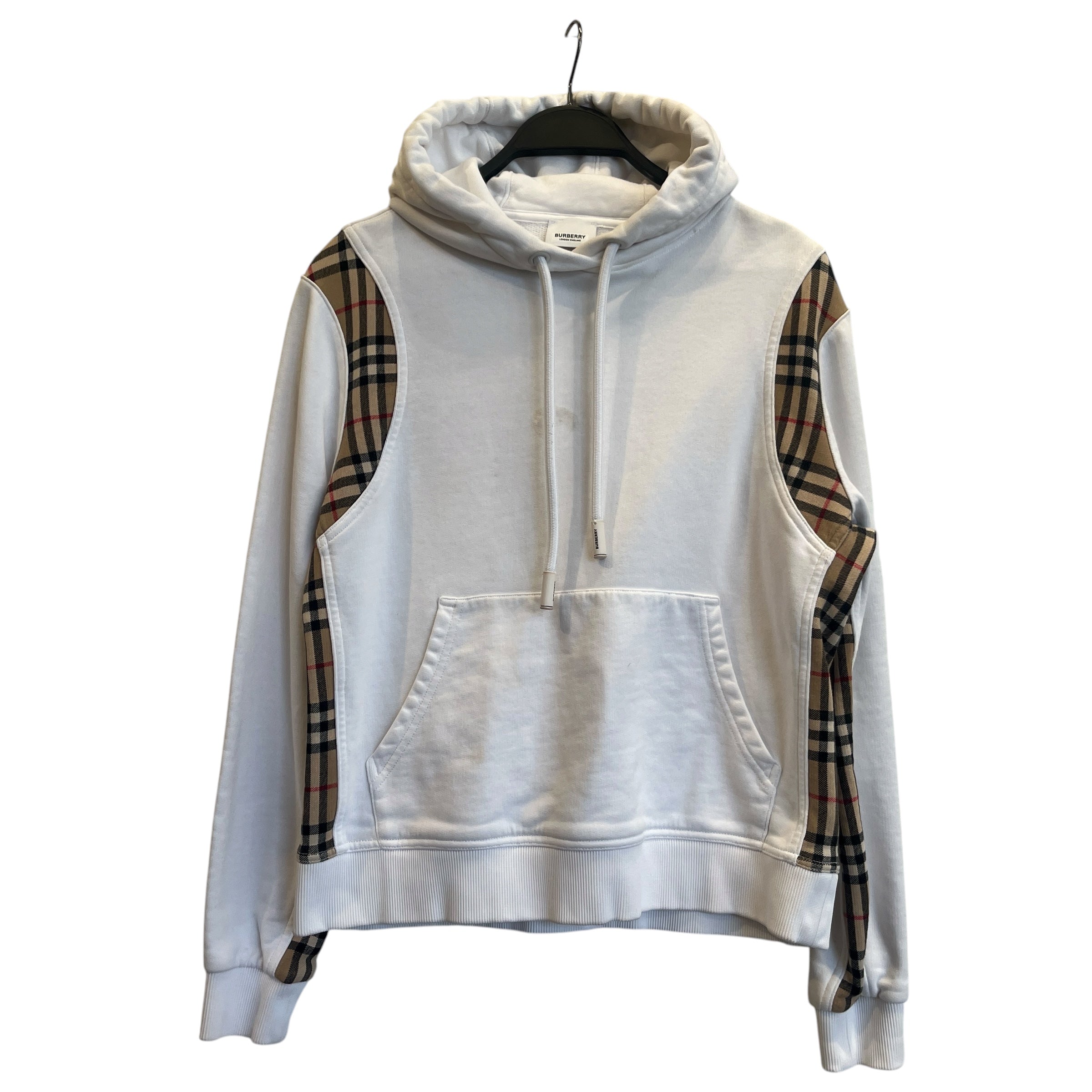 BURBERRY/Hoodie/XS/Plaid/Cotton/WHT/VINTAGE CHECK PANEL view 1