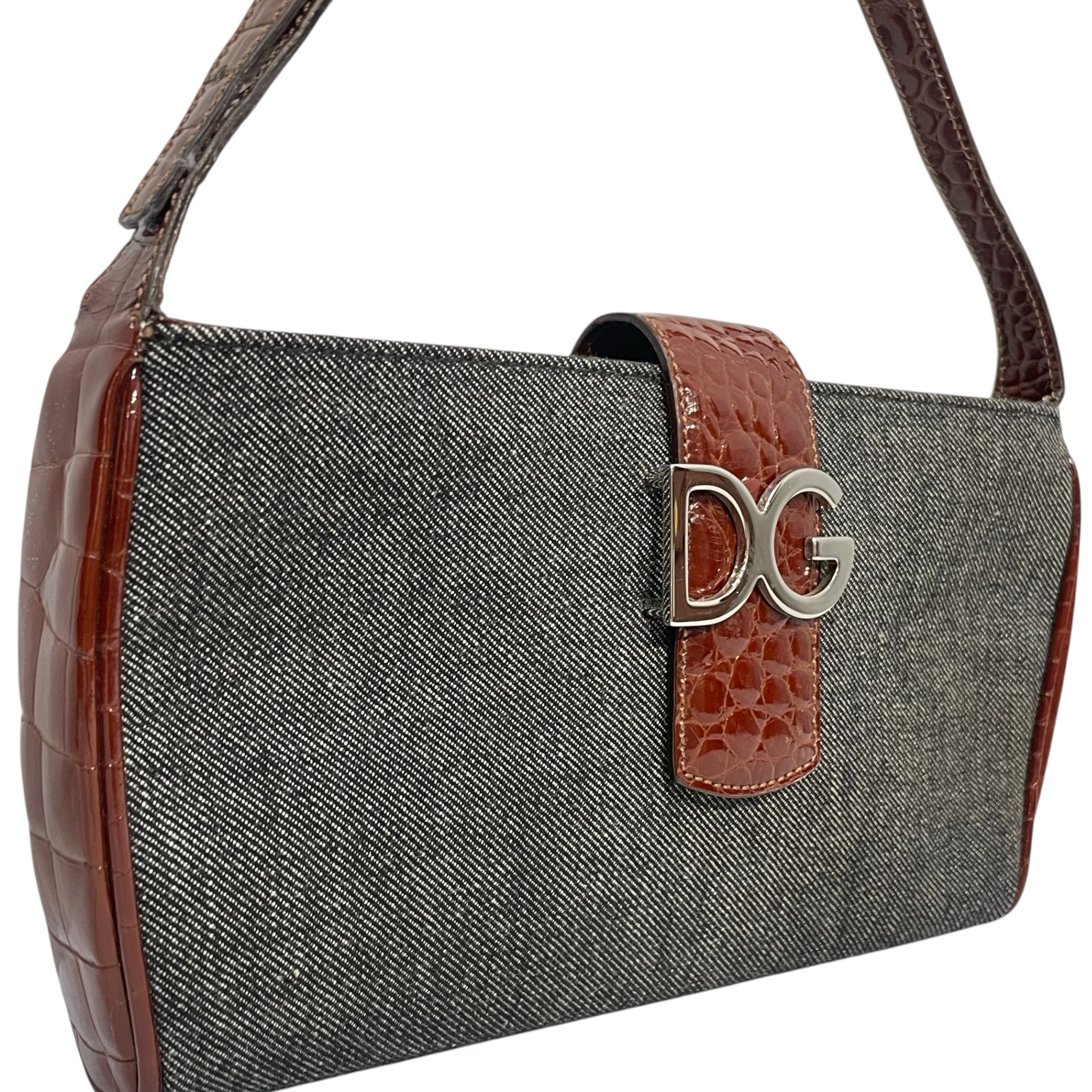 DOLCE&GABBANA/Hand Bag/Denim/GRY/CROC BORDER view 3