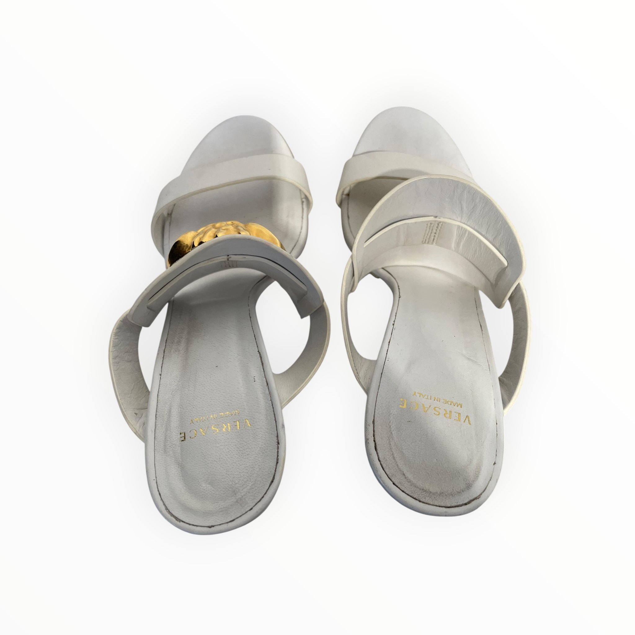 VERSACE/Heels/EU 36.5/Leather/WHT/LARGE SNAKE HEAD STRAP DETAIL view 3