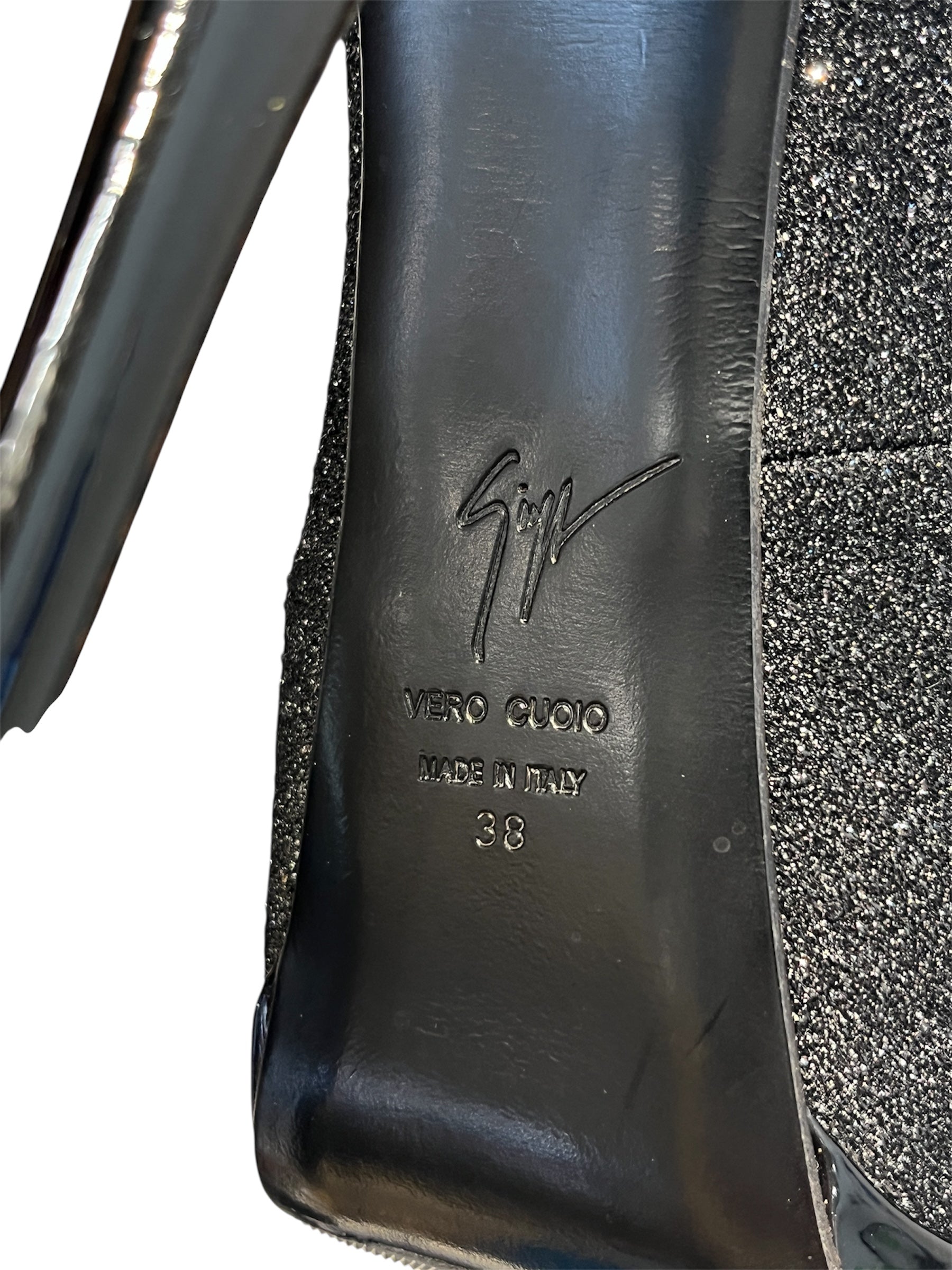 GIUSEPPE ZANOTTI DESIGN/Heels/US 8/Cotton/BLK/SPARKLY HEELS view 4