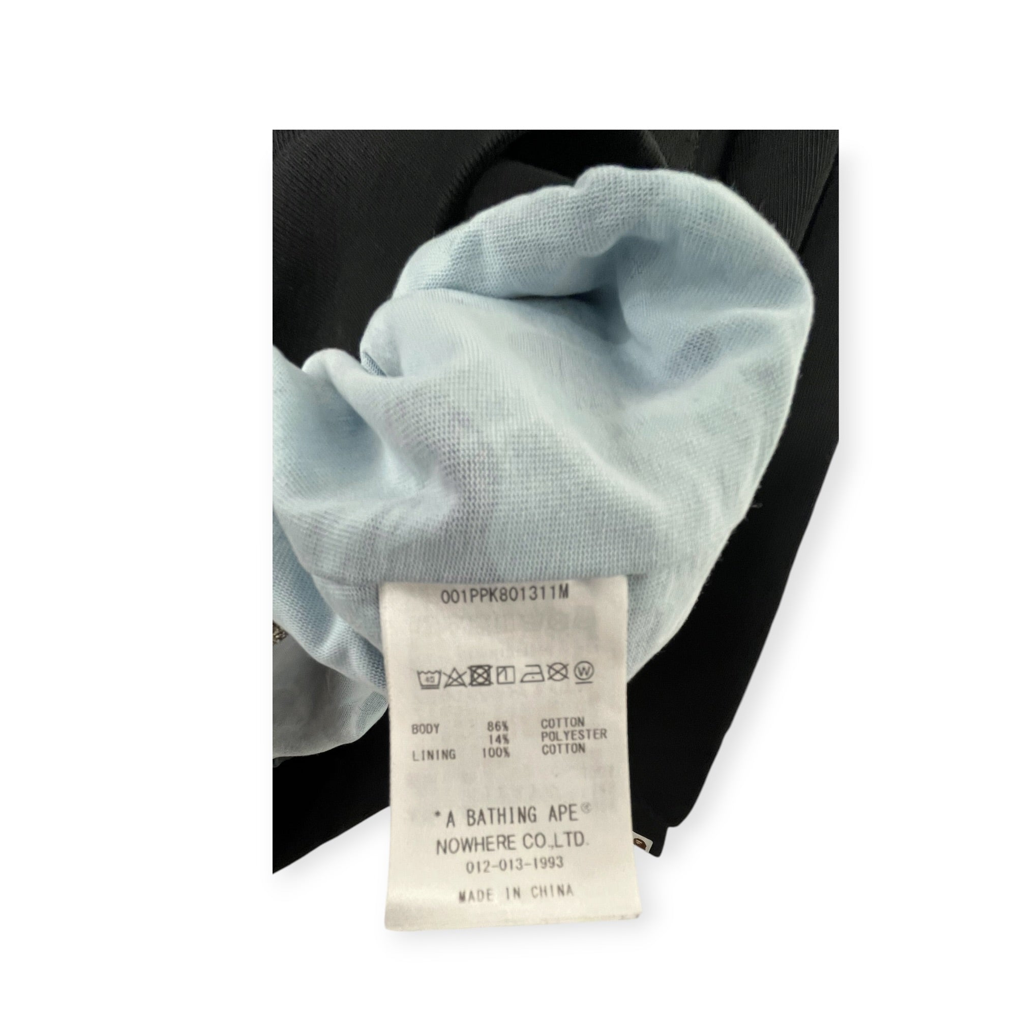 A BATHING APE/Hoodie/L/Graphic/Cotton/BLK/BLUE CAMO UNDER RIPS view 4