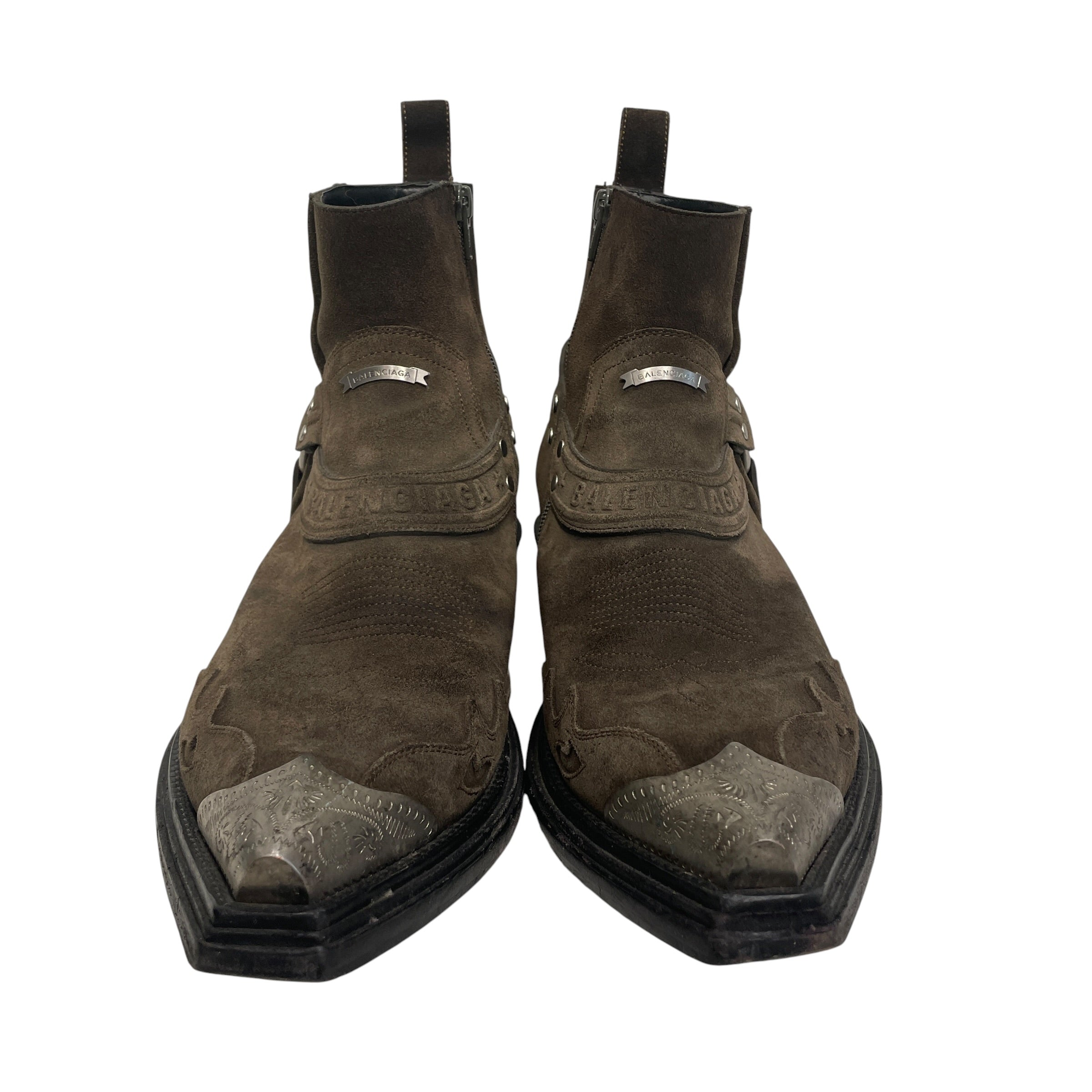 BALENCIAGA/Cowboy Boots/EU 43/Suede/BRW/Santiag Harness view 3