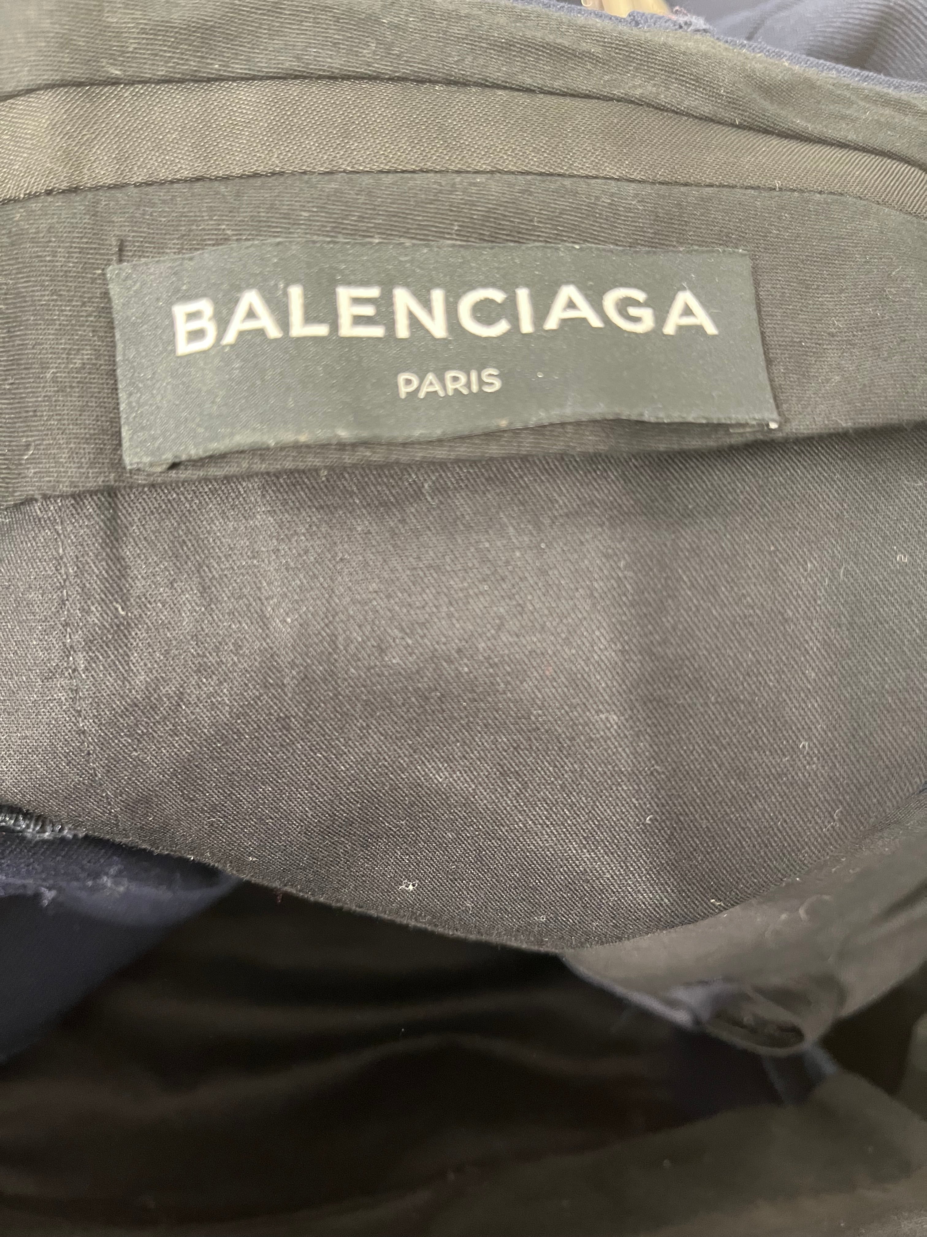 BALENCIAGA/Pants/46/Wool/NVY/SMALL FRONT POCKET FLAT FRONT view 5