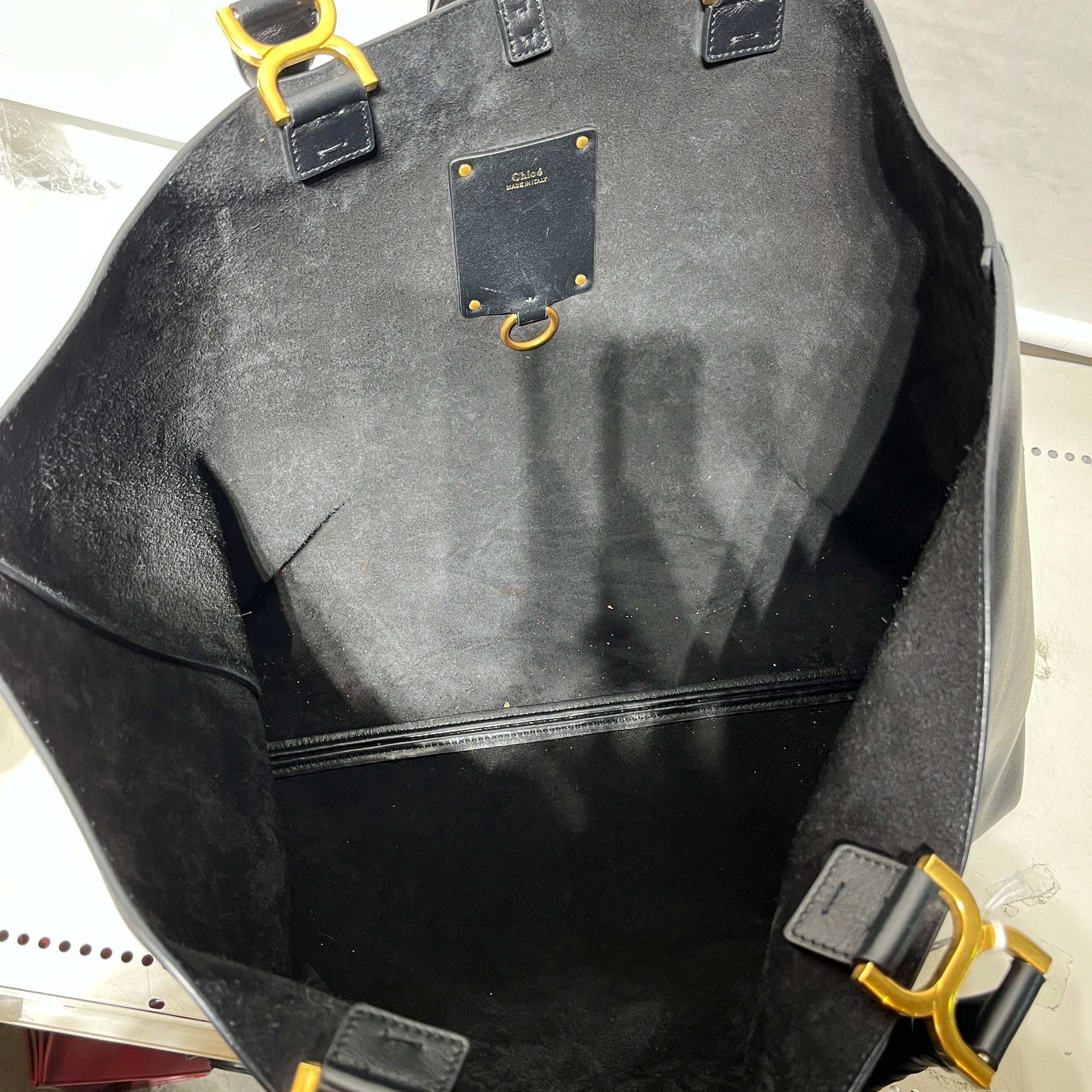 Chloe/Tote Bag/Leather/BLK/GOLD HARDWARE WRAP HANDLE view 3