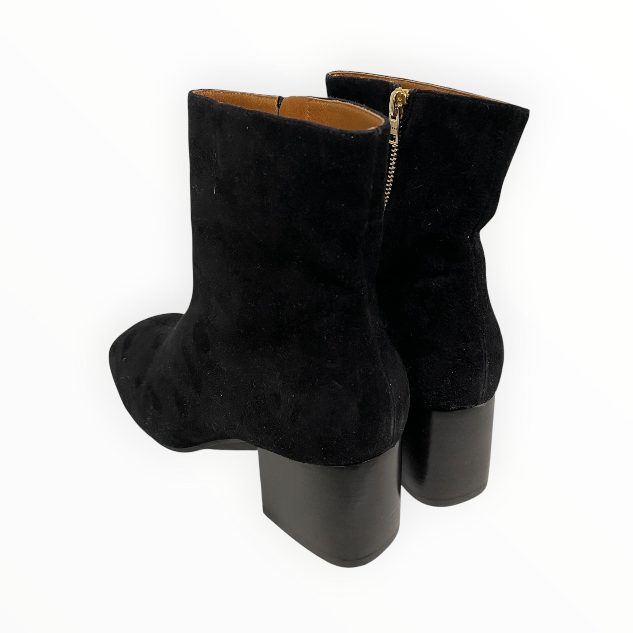 MARNI/Booties/EU 40/Suede/BLK/sqr toe, heeled side zip view 2