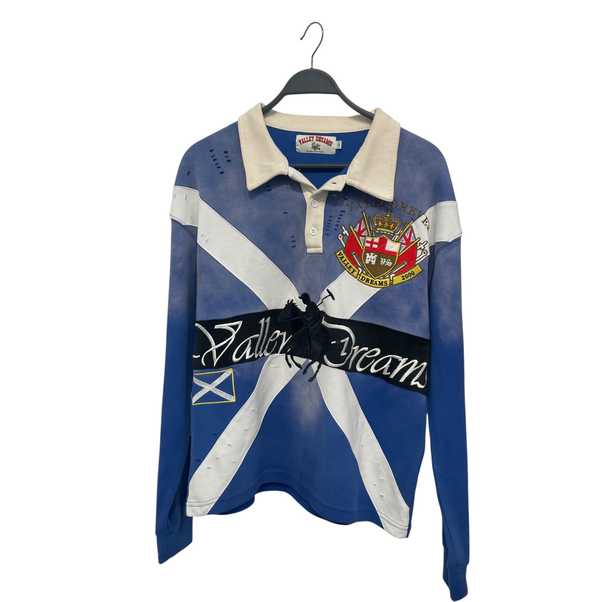 Vale Forever/Polo Shirt/S/Cotton/BLU/Graphic/LS RUGBY ELBOW PADS view 1
