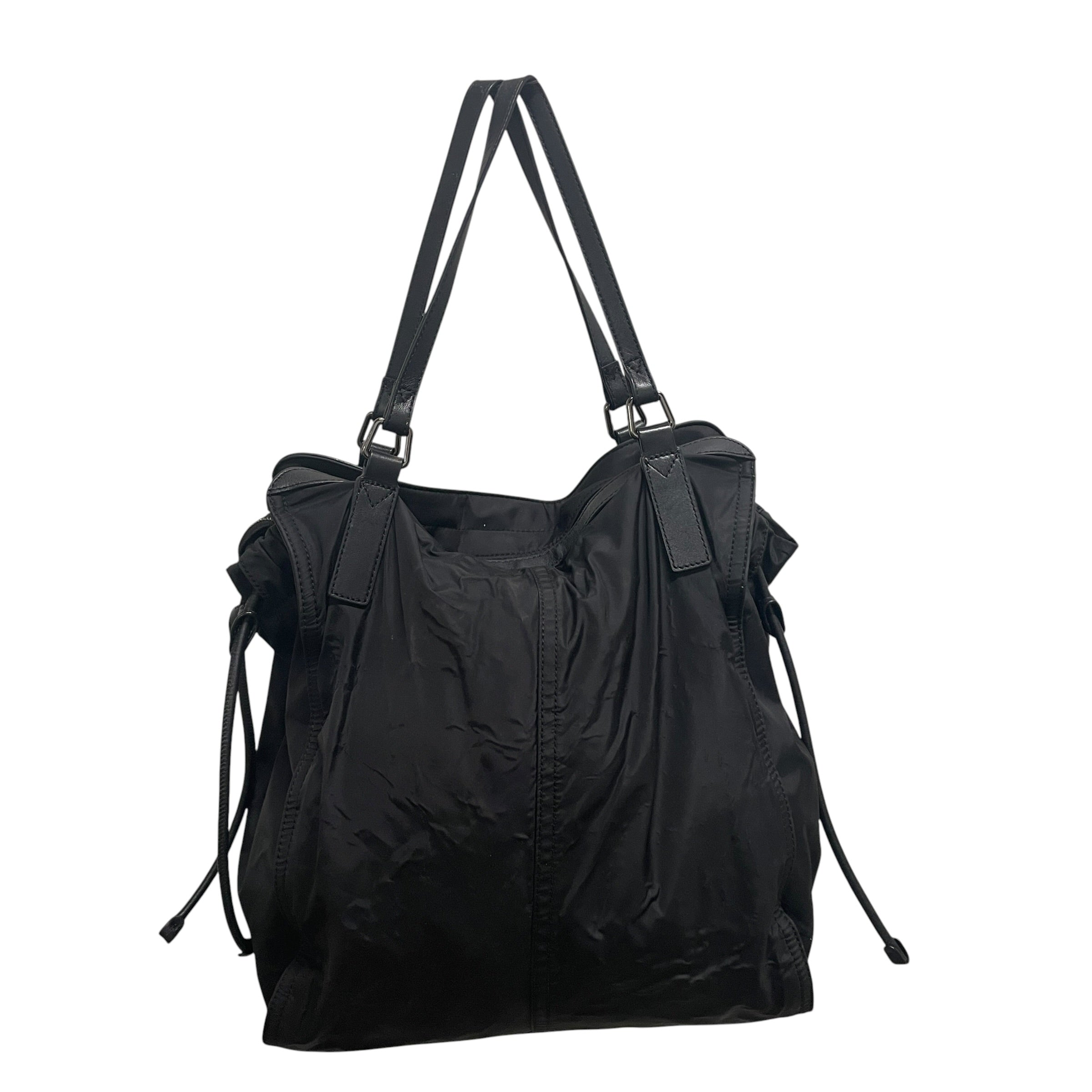 BURBERRY LONDON/Bag/Cotton/BLK/cinched sides/plaid inside view 2