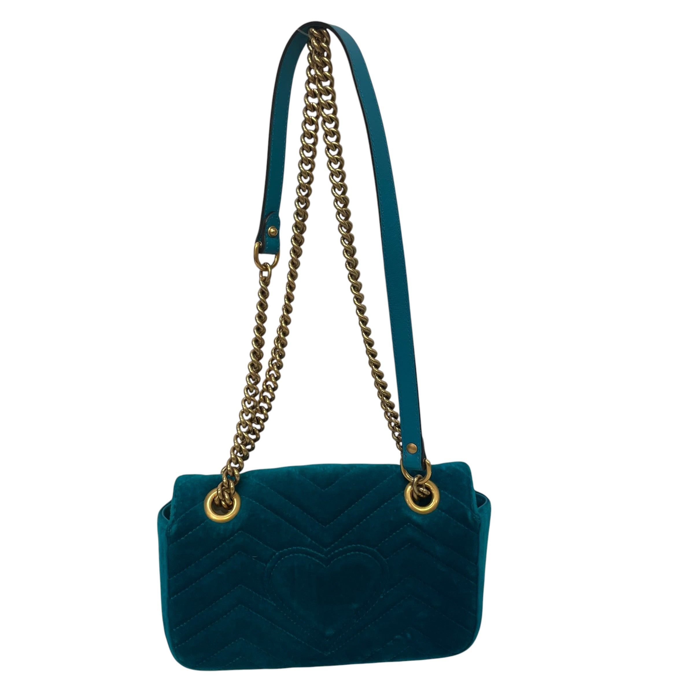 GUCCI/Cross Body Bag/Suede/BLU/marmont matelasse velvet view 2