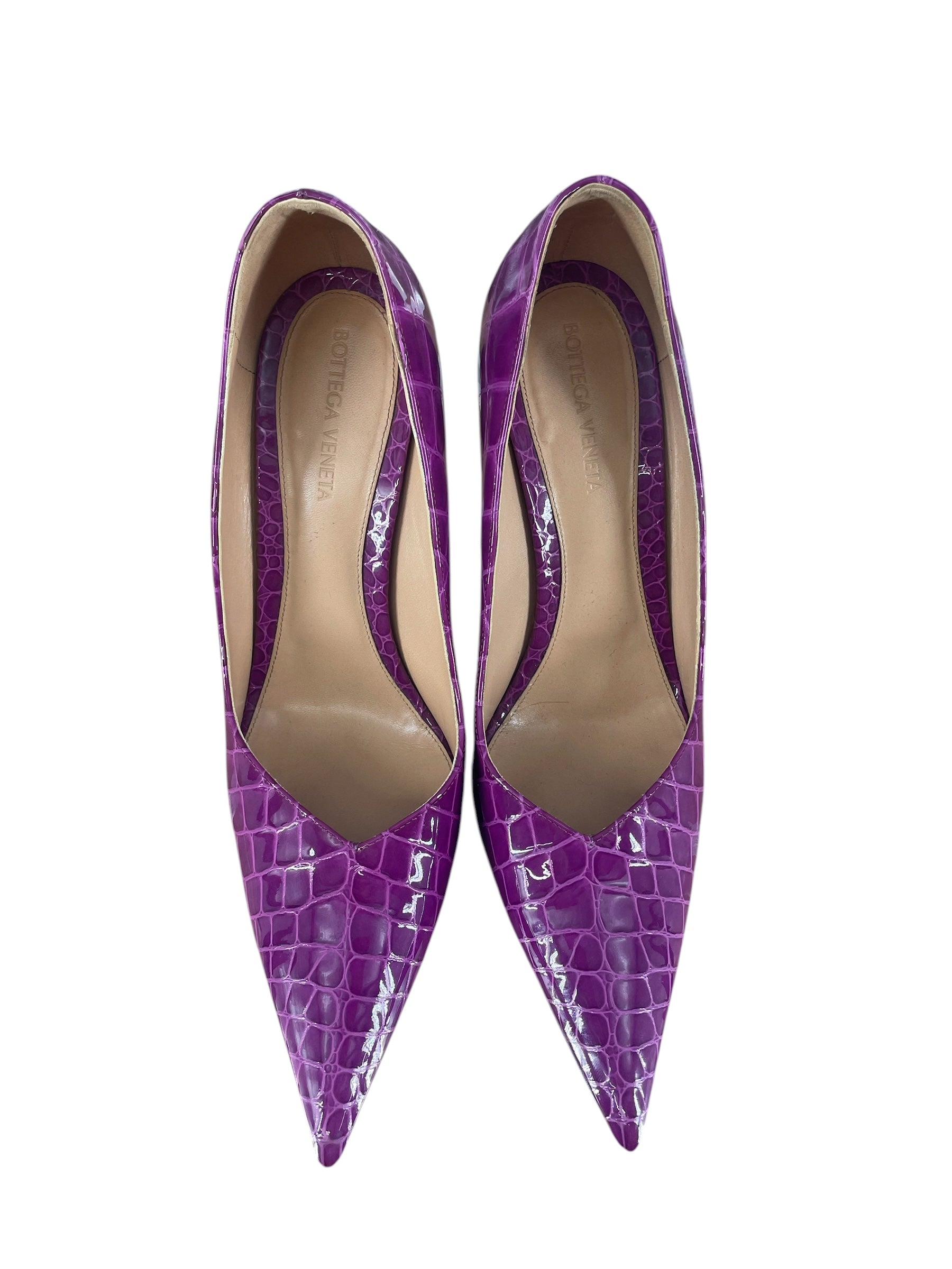 BOTTEGA VENETA/Heels/EU 39/Animal Pattern/Leather/PNK/GLOSS CROC PUMPS view 5