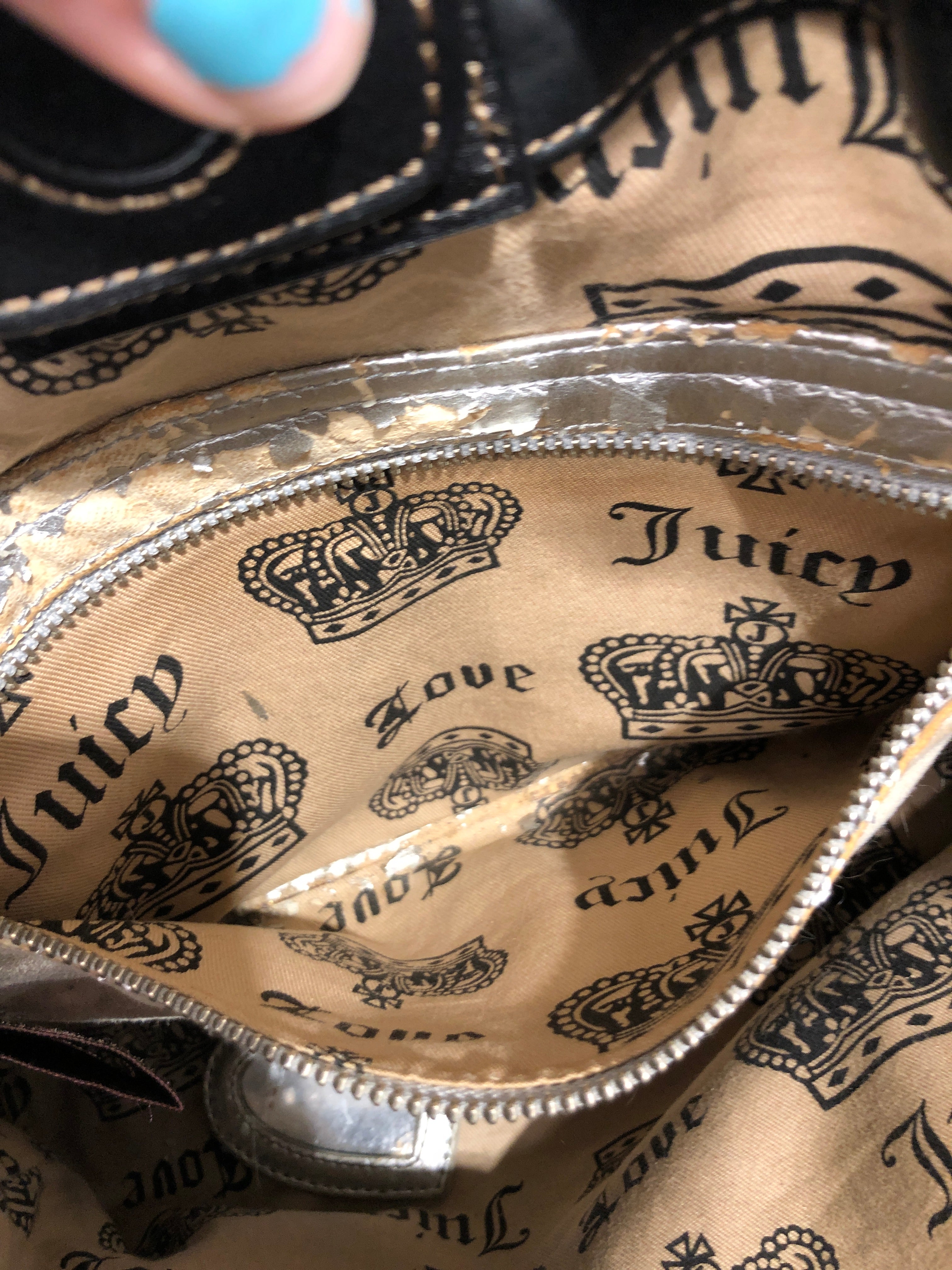 JUICY COUTURE/Tote Bag/Polyester/BRW/Velour Large Brwn Purse view 5