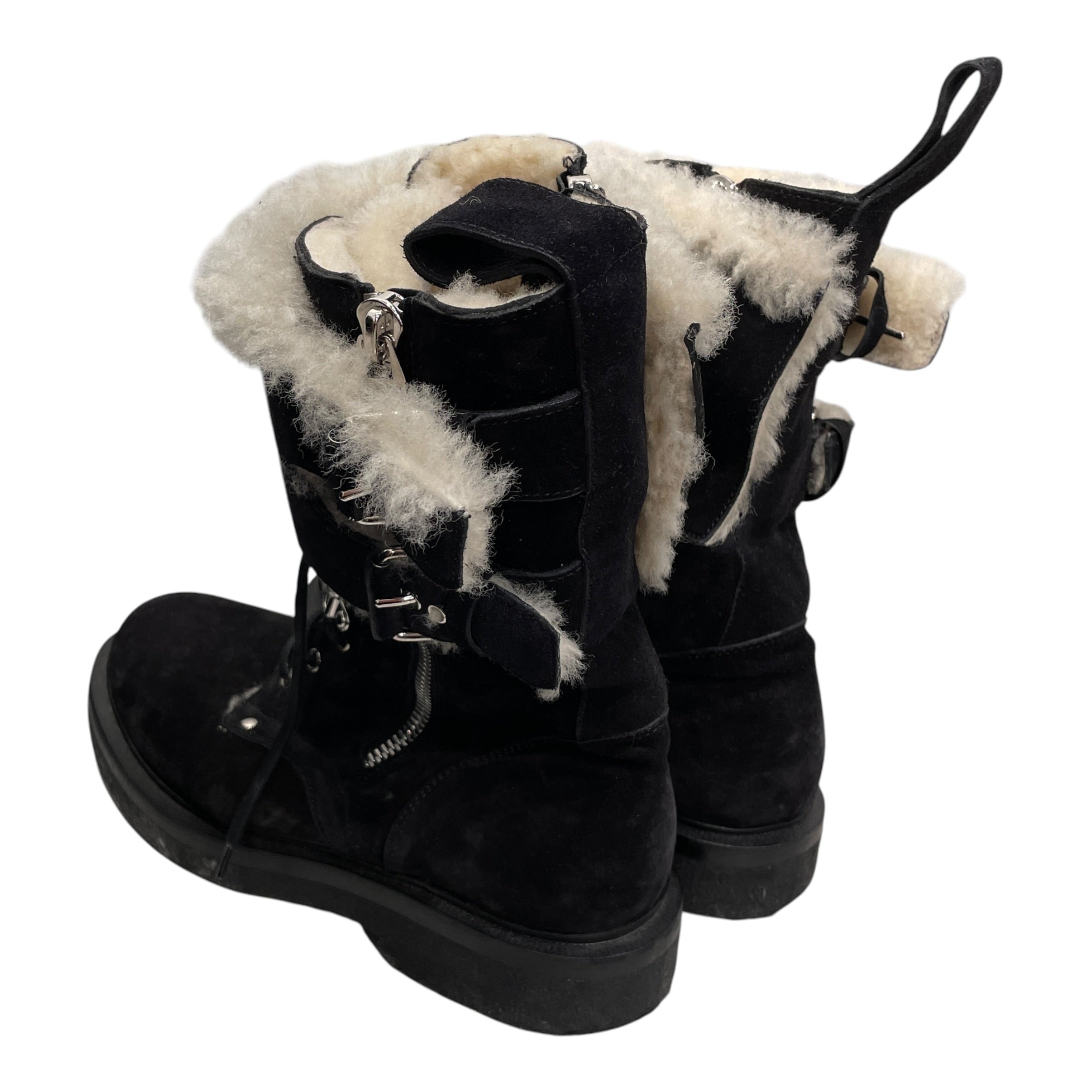 BALMAIN/Lace Up Boots/EU 43/Suede/BLK/Side Zip/BALMAIN SUEDE LACE UP BUCK BOO view 2