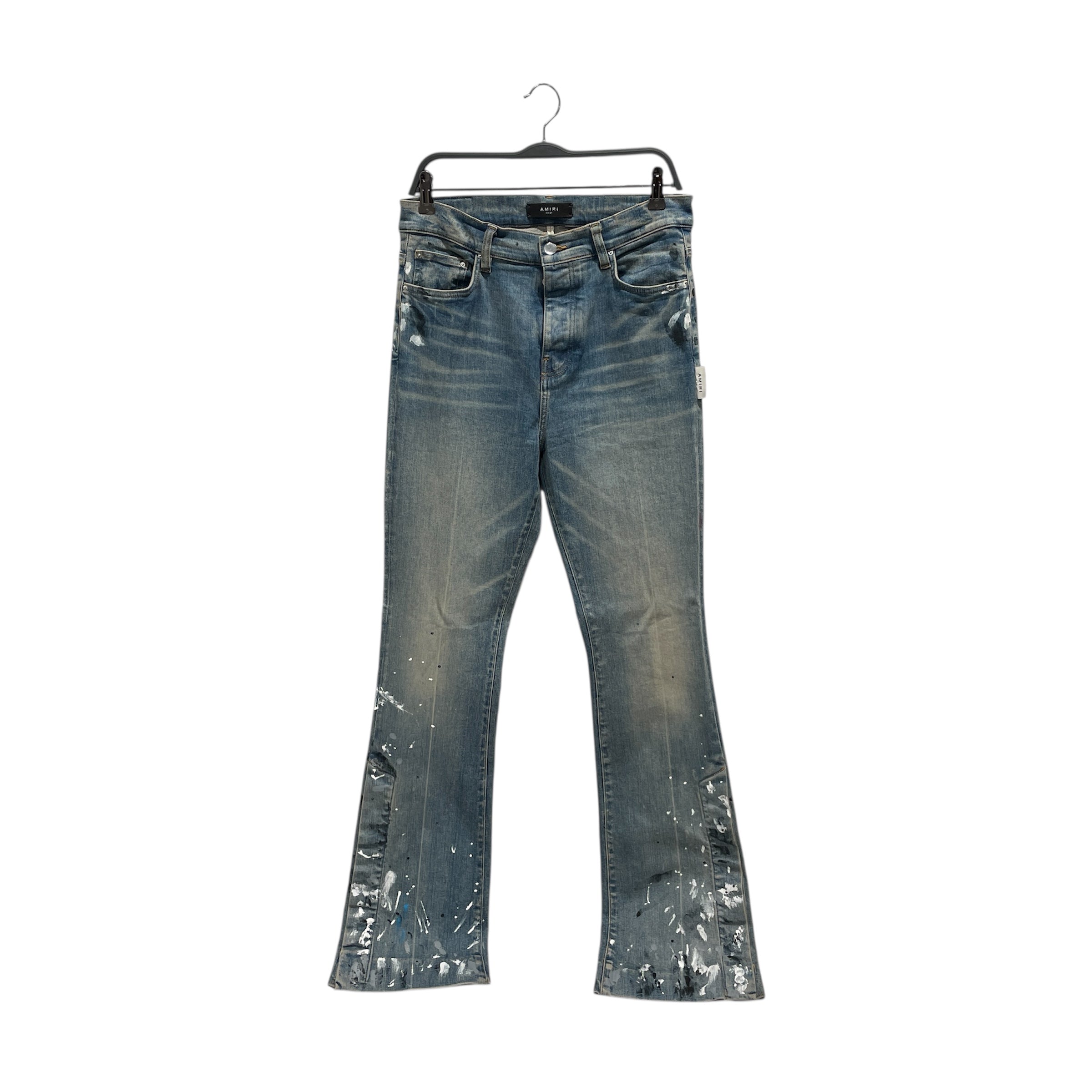 AMIRI/Bootcut Pants/31/Denim/BLU/PAINT SPLATTER view 1