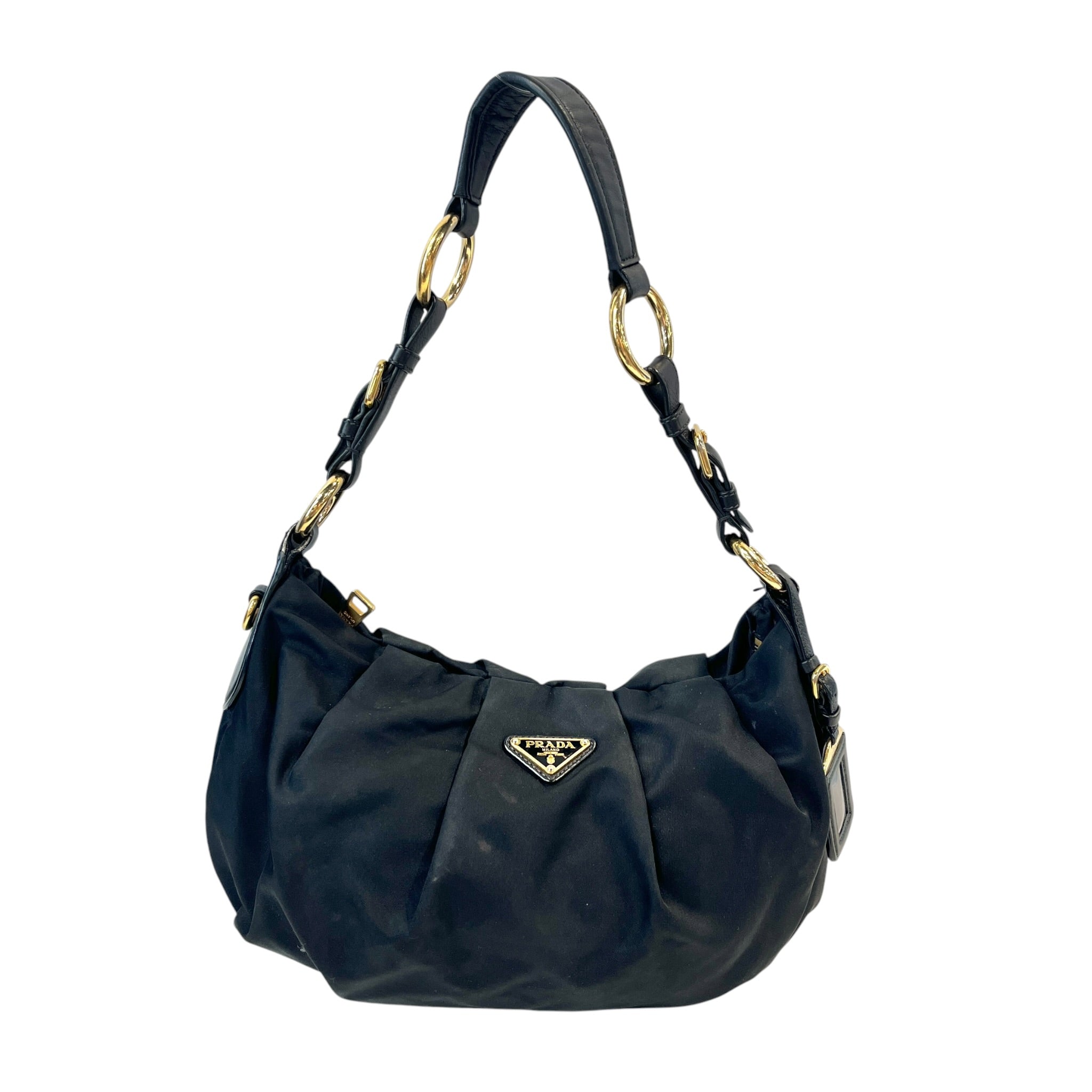 PRADA/Bag/Nylon/BLK/Pleated Tessuto Hobo view 1