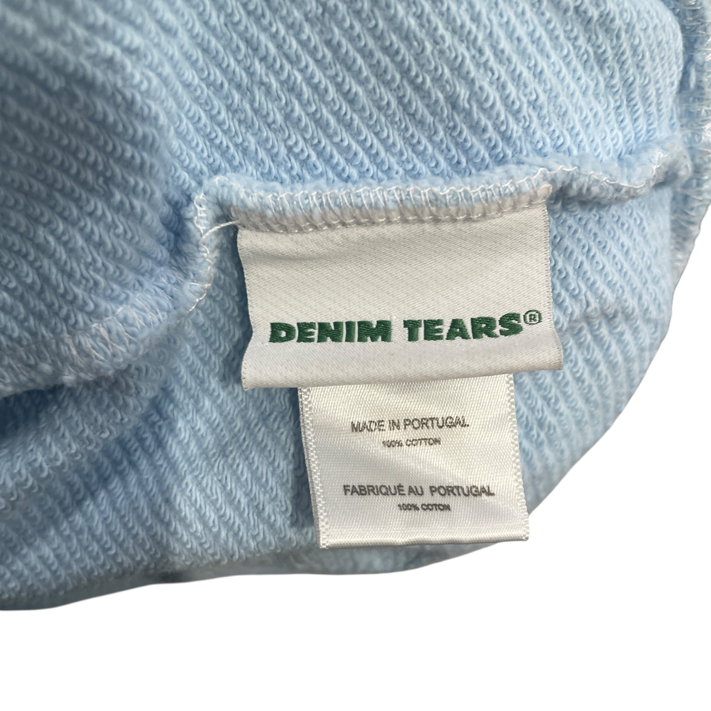 DENIM TEARS/Hoodie/S/Cotton/BLU/DENIM T BBY BLU WHT PRNT 2 view 4