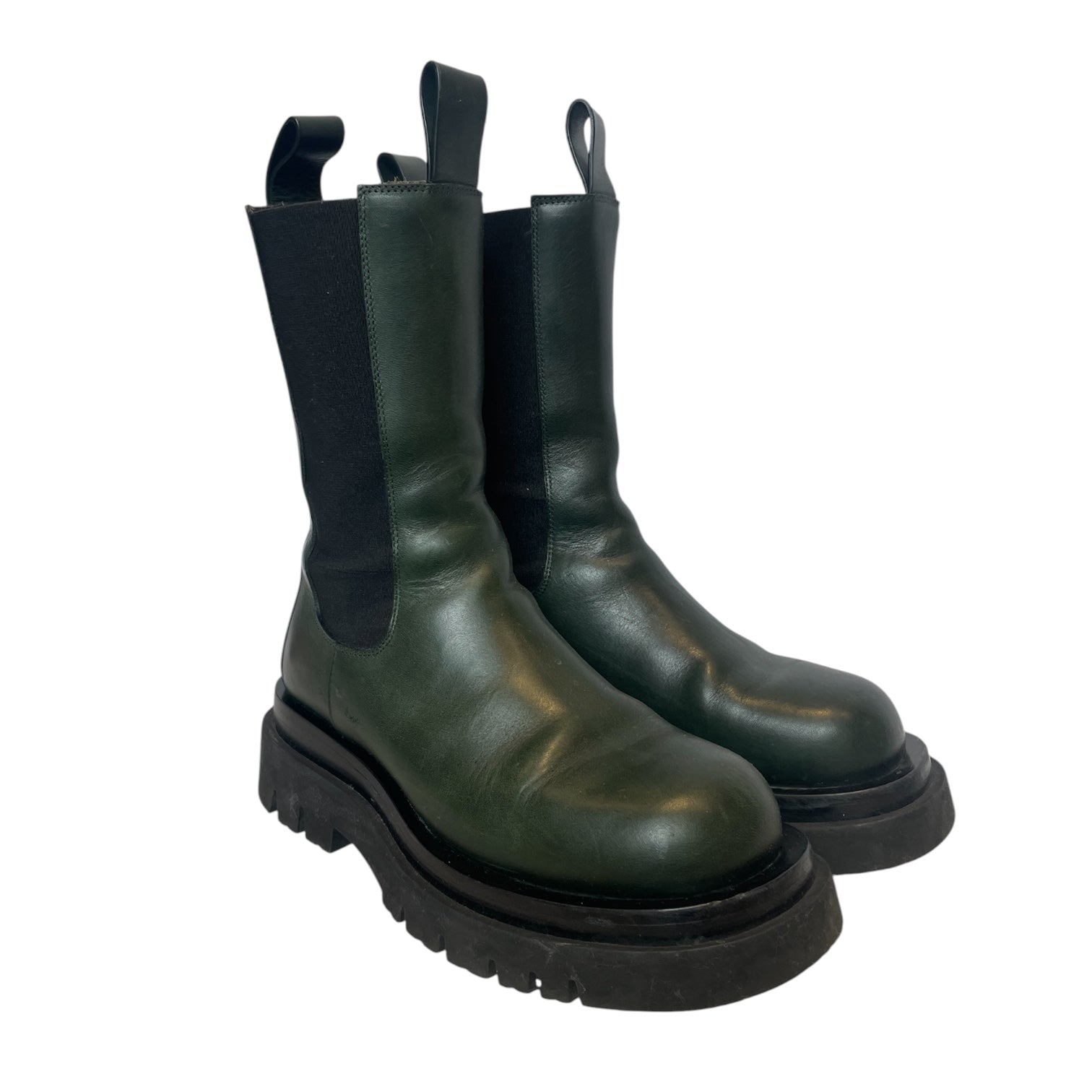 BOTTEGA VENETA/Boots/EU 36.5/Leather/GRN/DRK GREEN, BLK SOLE view 1