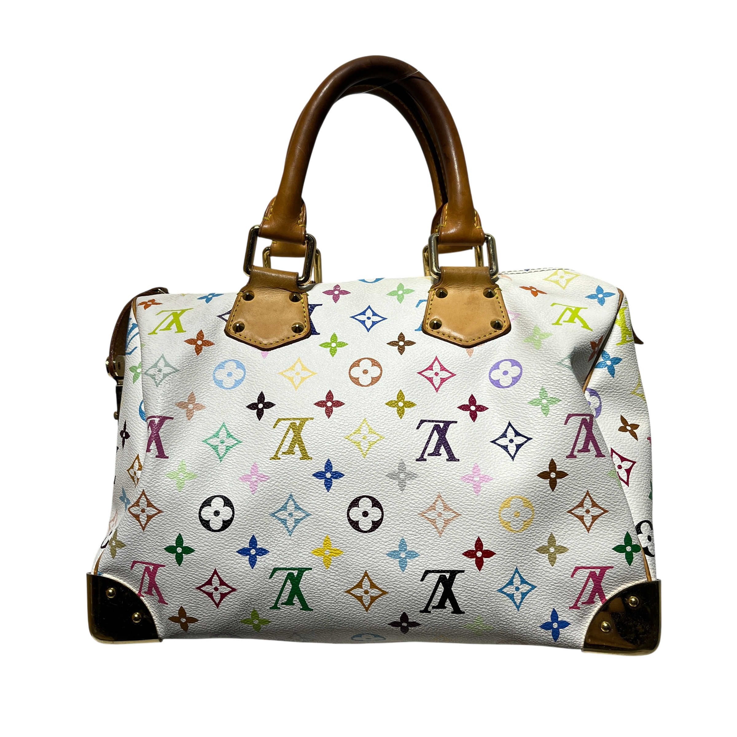 LOUIS VUITTON/Hand Bag/Leather/WHT/murakami bag view 2