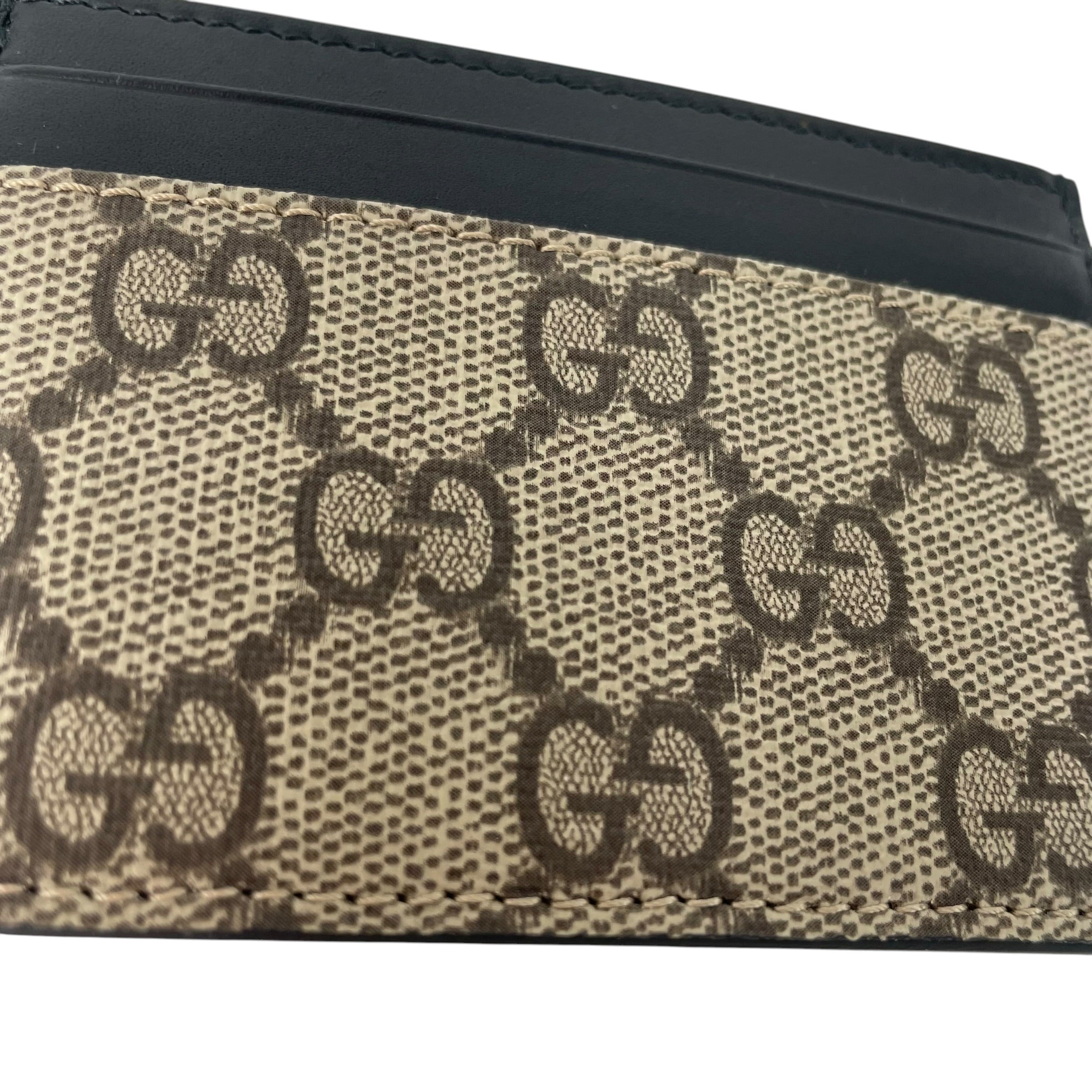 GUCCI/Wallet/All Over Print/Leather/BEG/BLACK TOP GG CARDHOLDER view 4