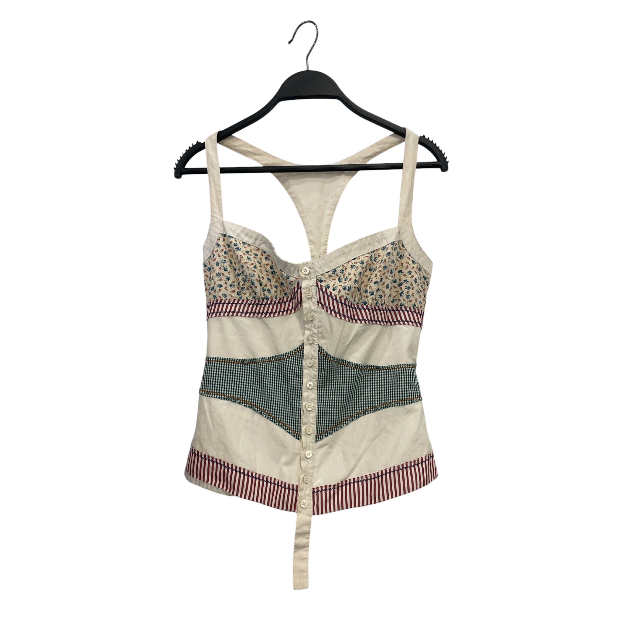DSQUARED2/Camisole/S/Floral Pattern/Cotton/WHT/patchwork view 1