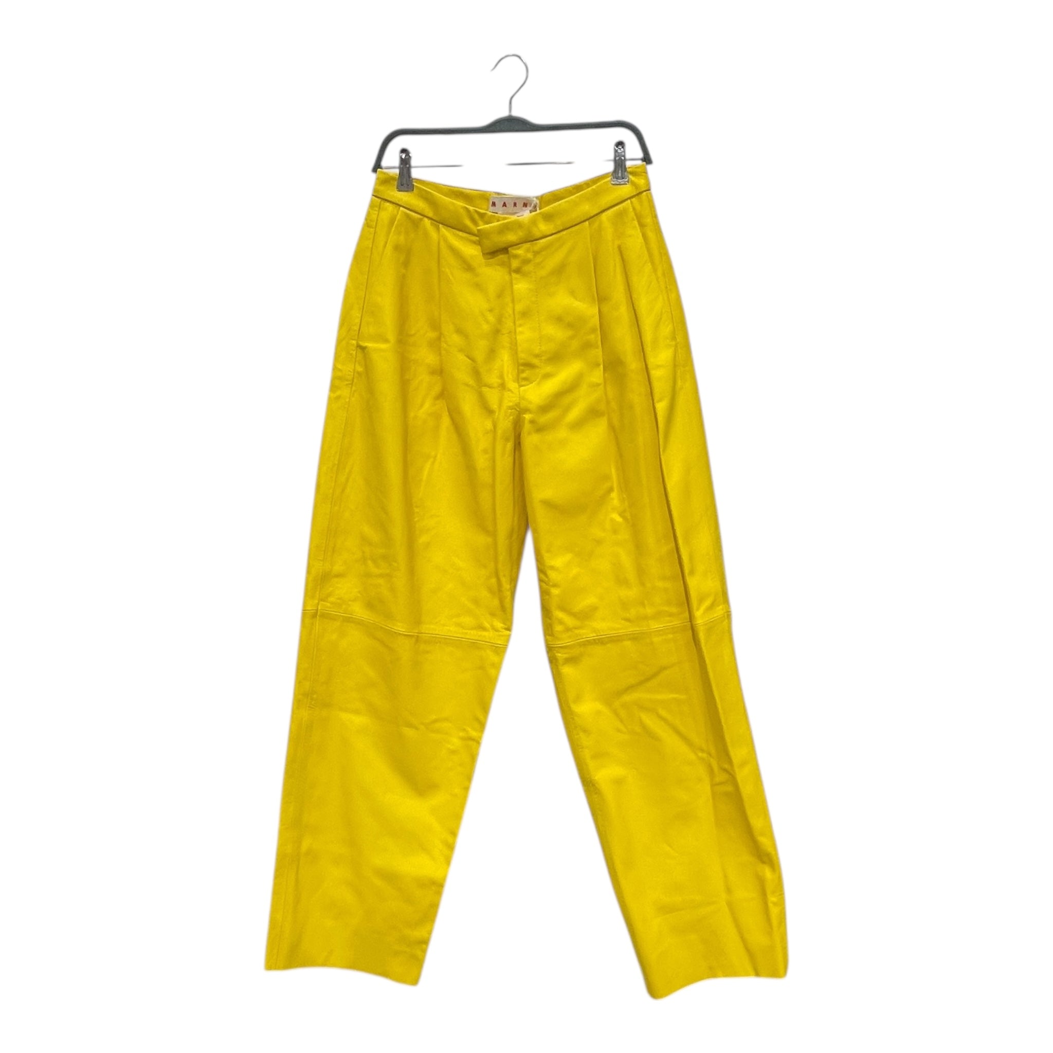 MARNI/Straight Pants/48/Leather/YEL/PLEATED LEATHER PANT view 1