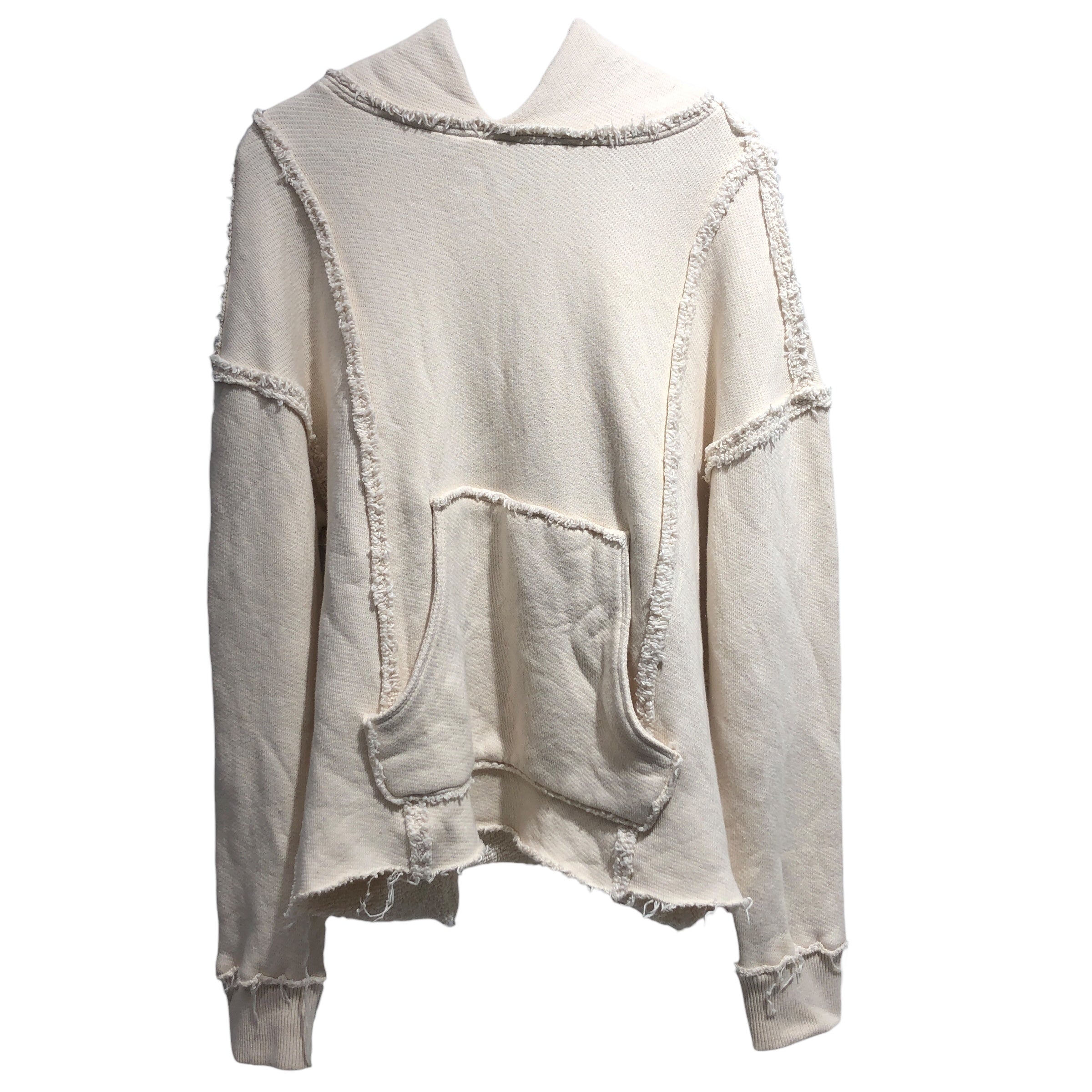 Soif De Luxe/Hoodie/L/Cotton/CRM/Oversize/Phrayed Hoodie view 1