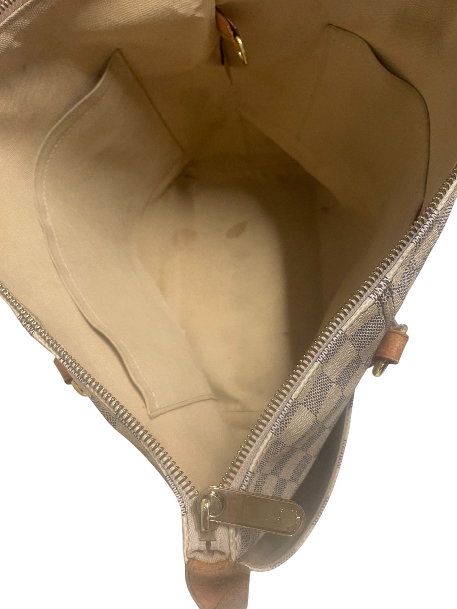 LOUIS VUITTON/Bag/Monogram/Leather/WHT/BLUE CHECKERED view 4