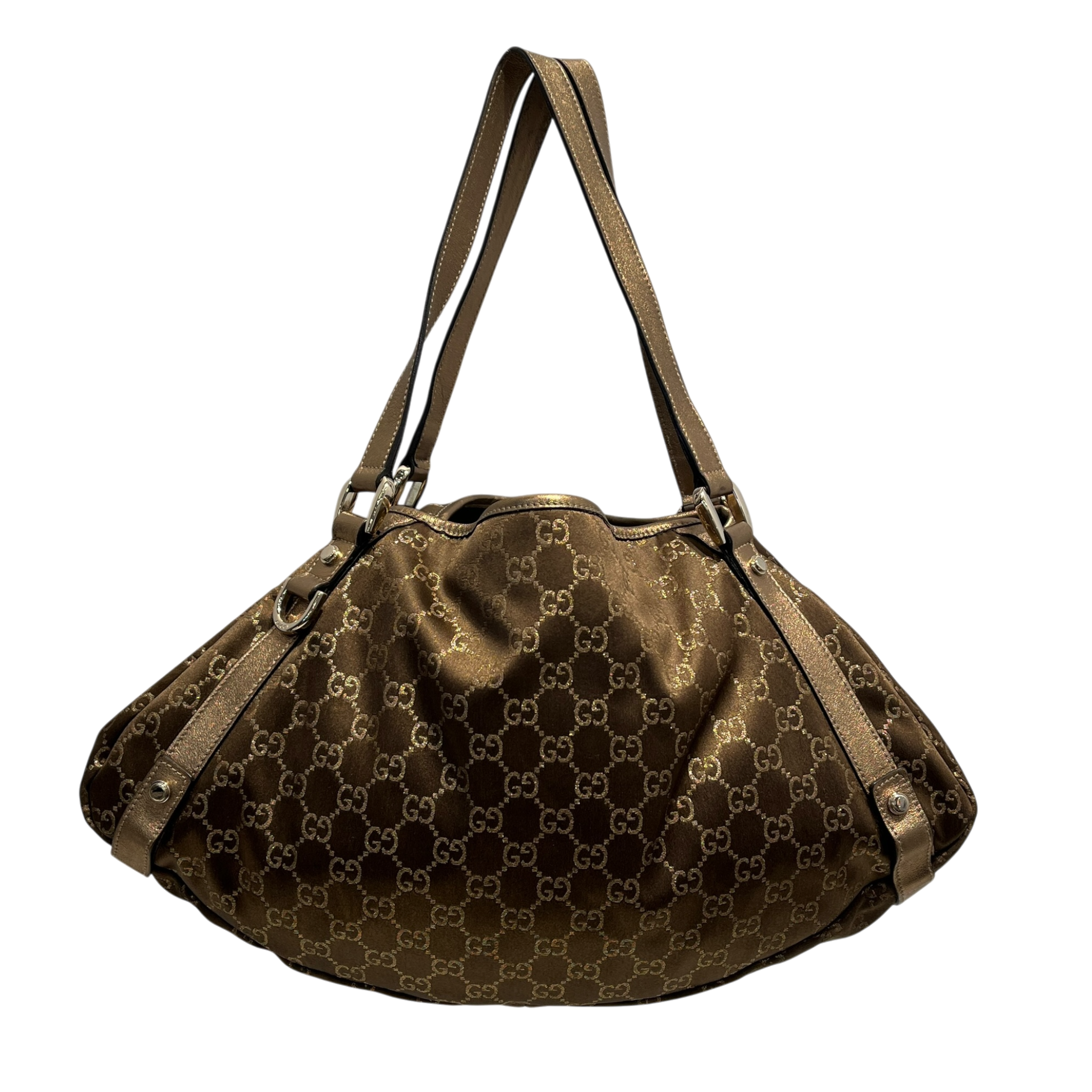 GUCCI/Hand Bag/Monogram/Cotton/BRW/GG MONOGRAM GOLD ABBEY view 1