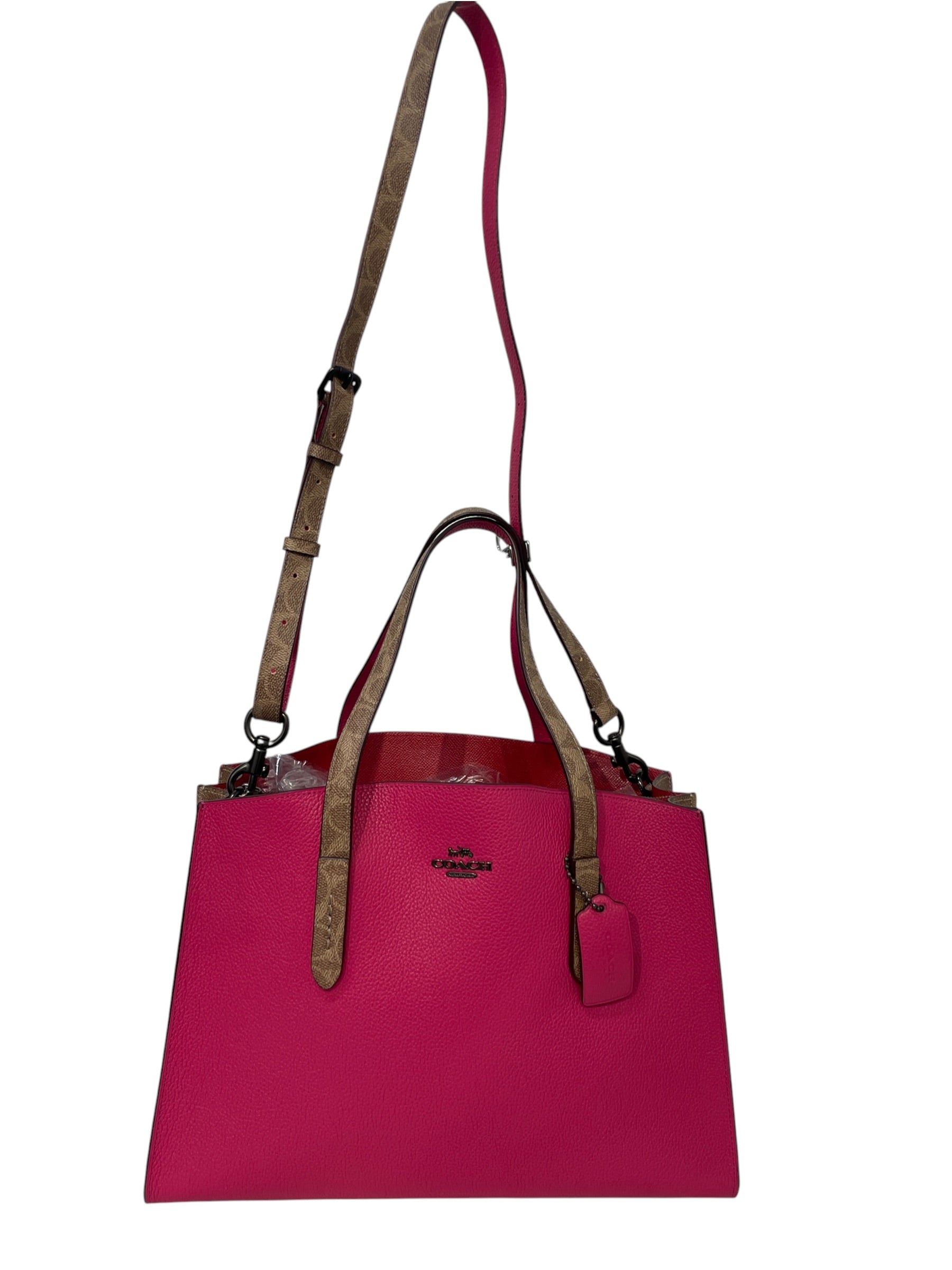 COACH/Tote Bag/Border/Leather/PNK/76073 charlie carryall view 1