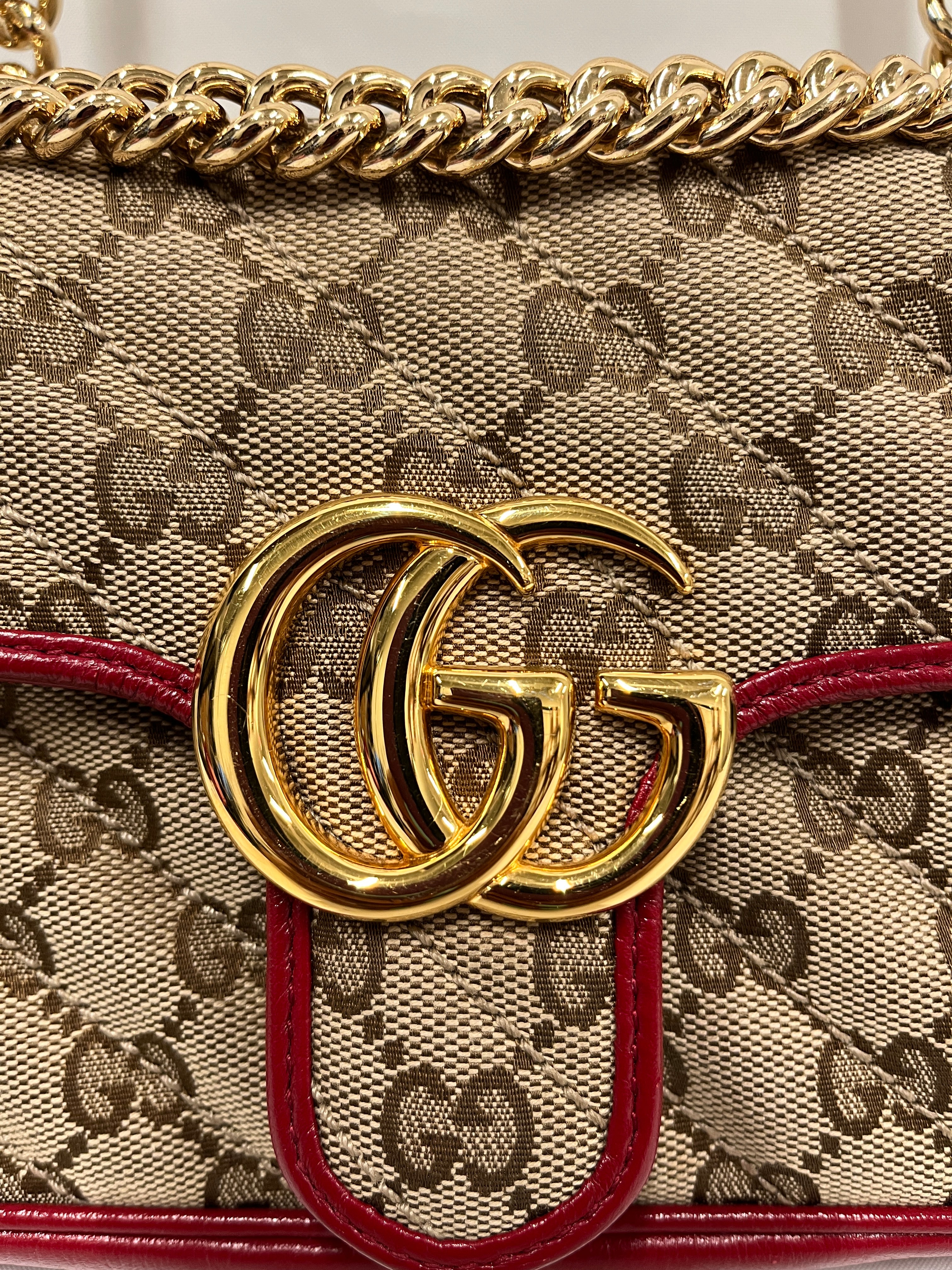 GUCCI/Cross Body Bag/Monogram/Cotton/BRD/GG MARMONT view 4