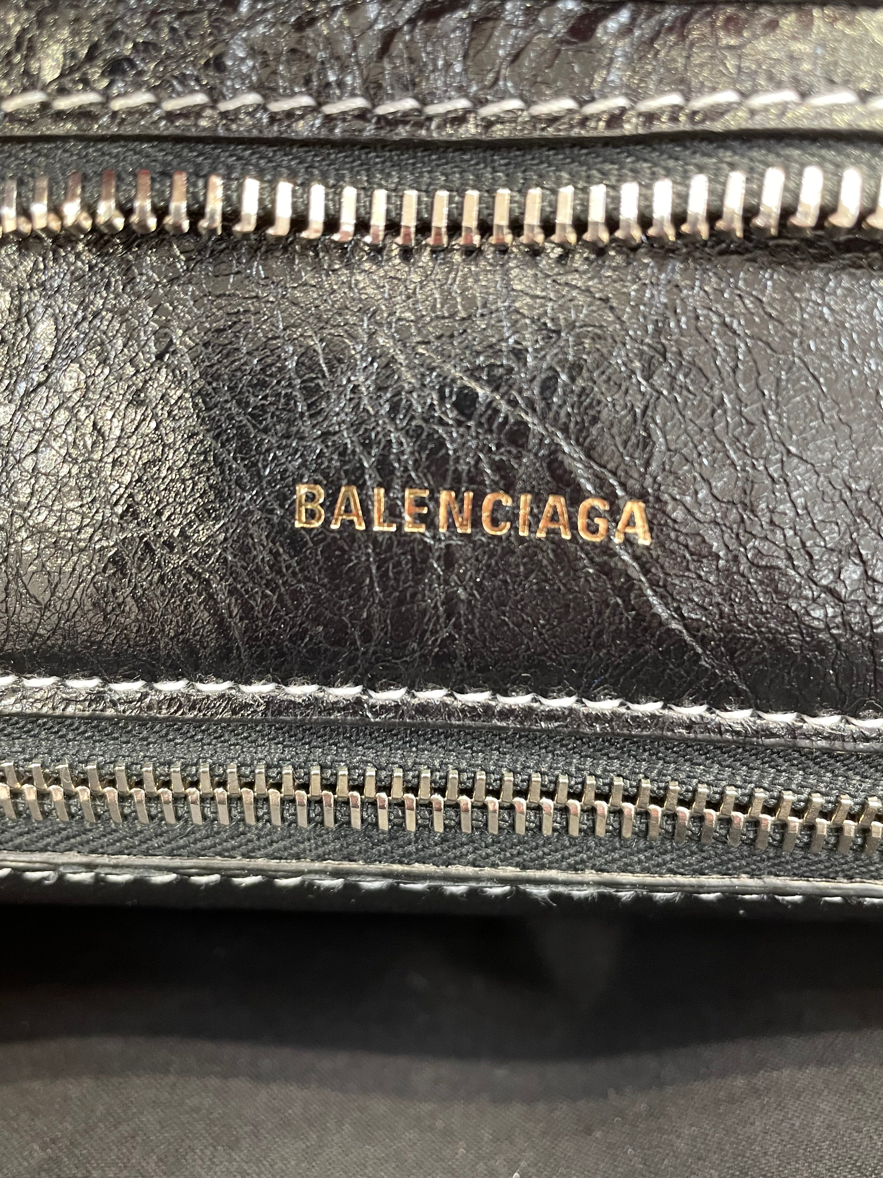 BALENCIAGA/Bag/OS/Stripe/Leather/PNK/Pink Blk Wht Stripe Bag view 8
