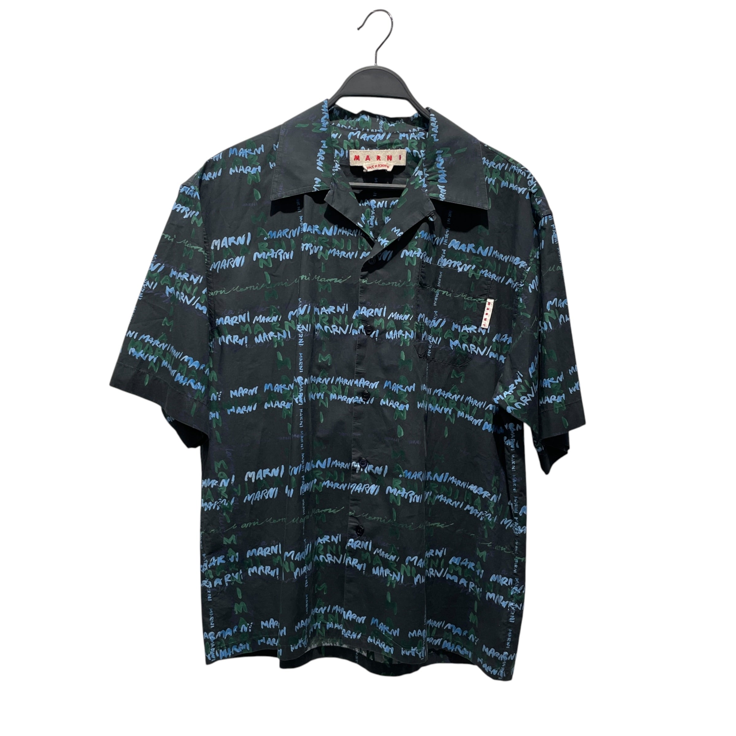 MARNI/SS Shirt/50/Cotton/NVY/All Over Print/ view 1