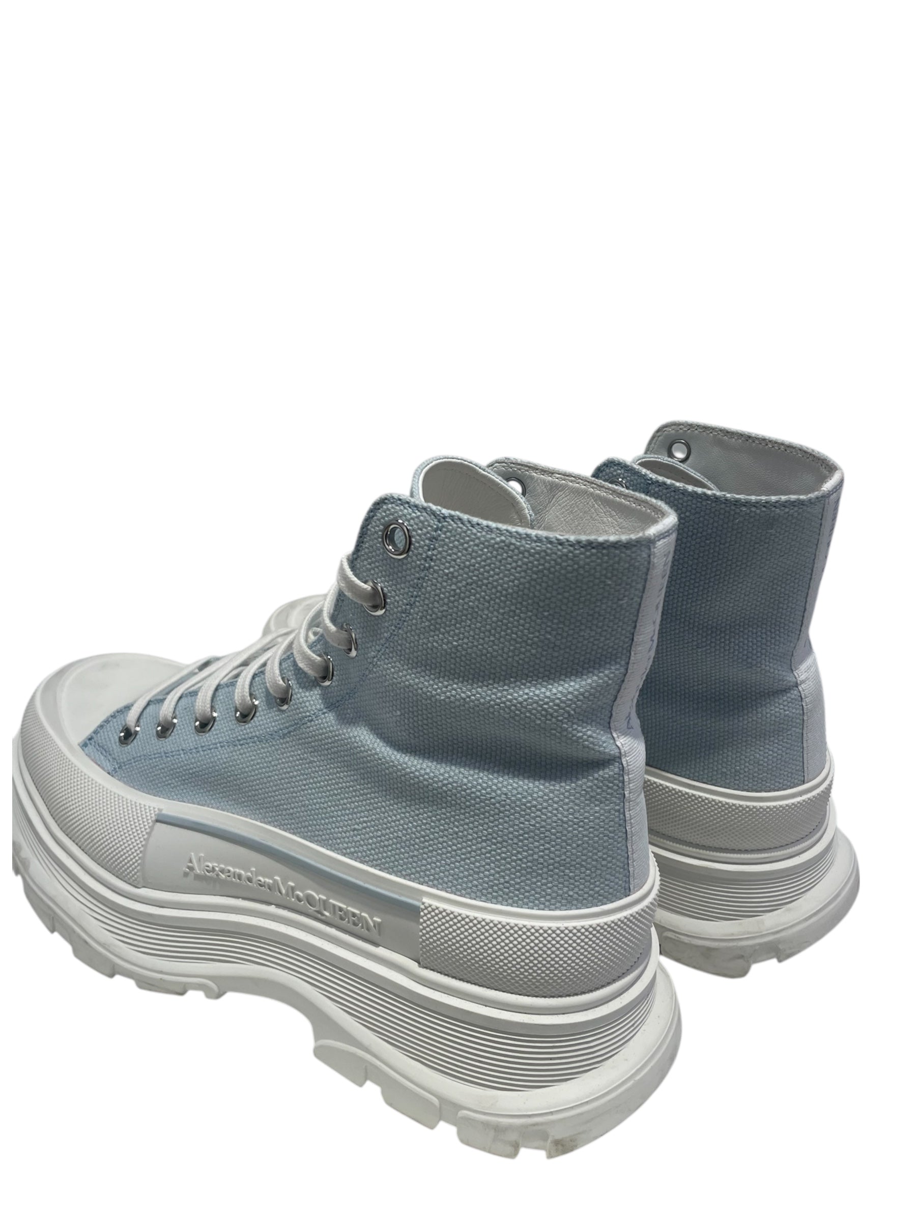 Alexander McQueen/Lace Up Boots/US 9/BLU/BABY BLU CANVAS view 2