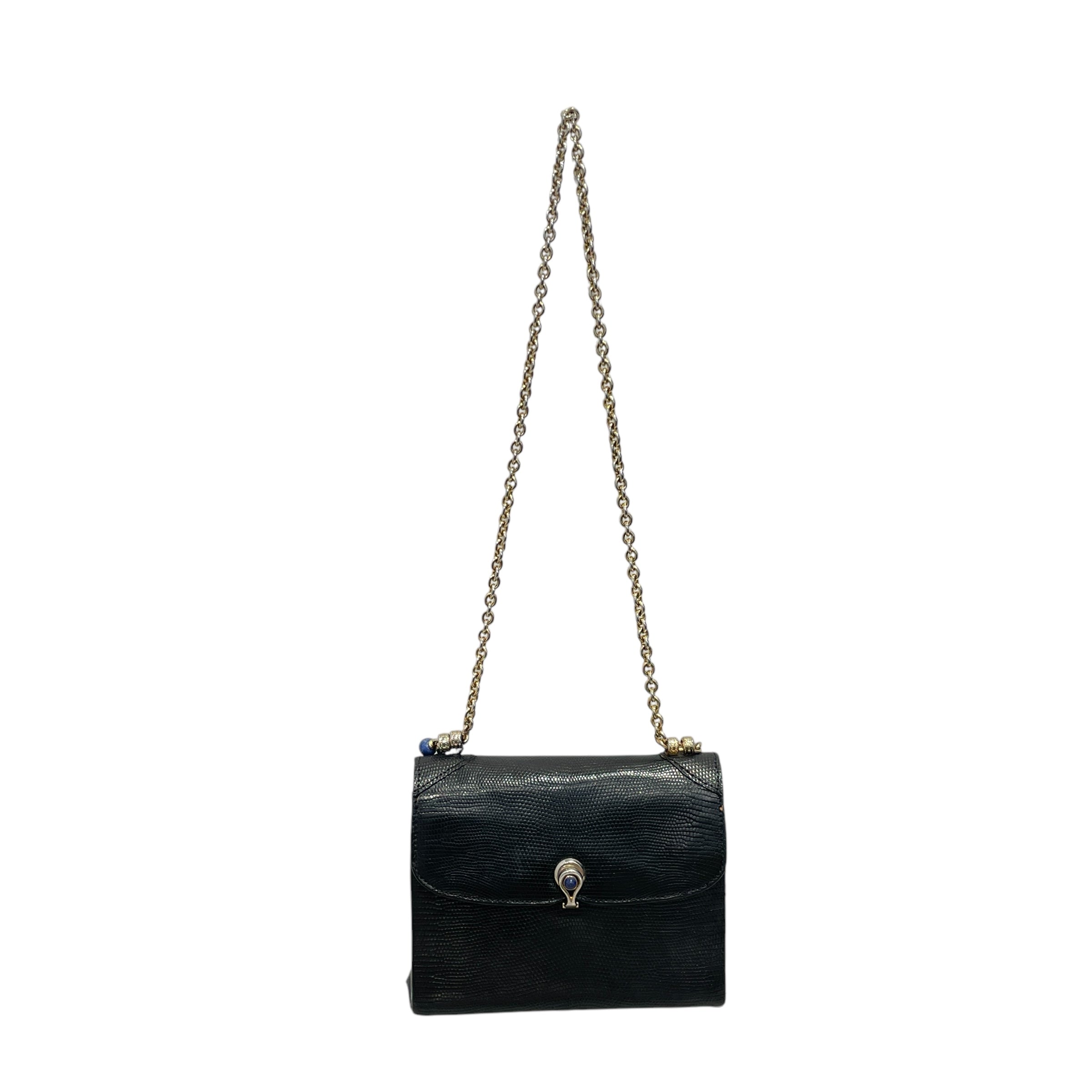 GUCCI/Hand Bag/OS/Leather/BLK/LIZARD SKIN LAPIS STONE BAG view 1