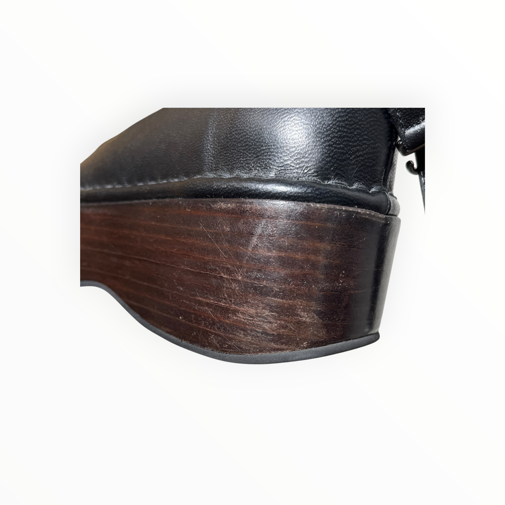 AMOMENTO/Shoes/EU 38/Leather/BLK/Ankle Strap/WOOD PLATFORM view 10